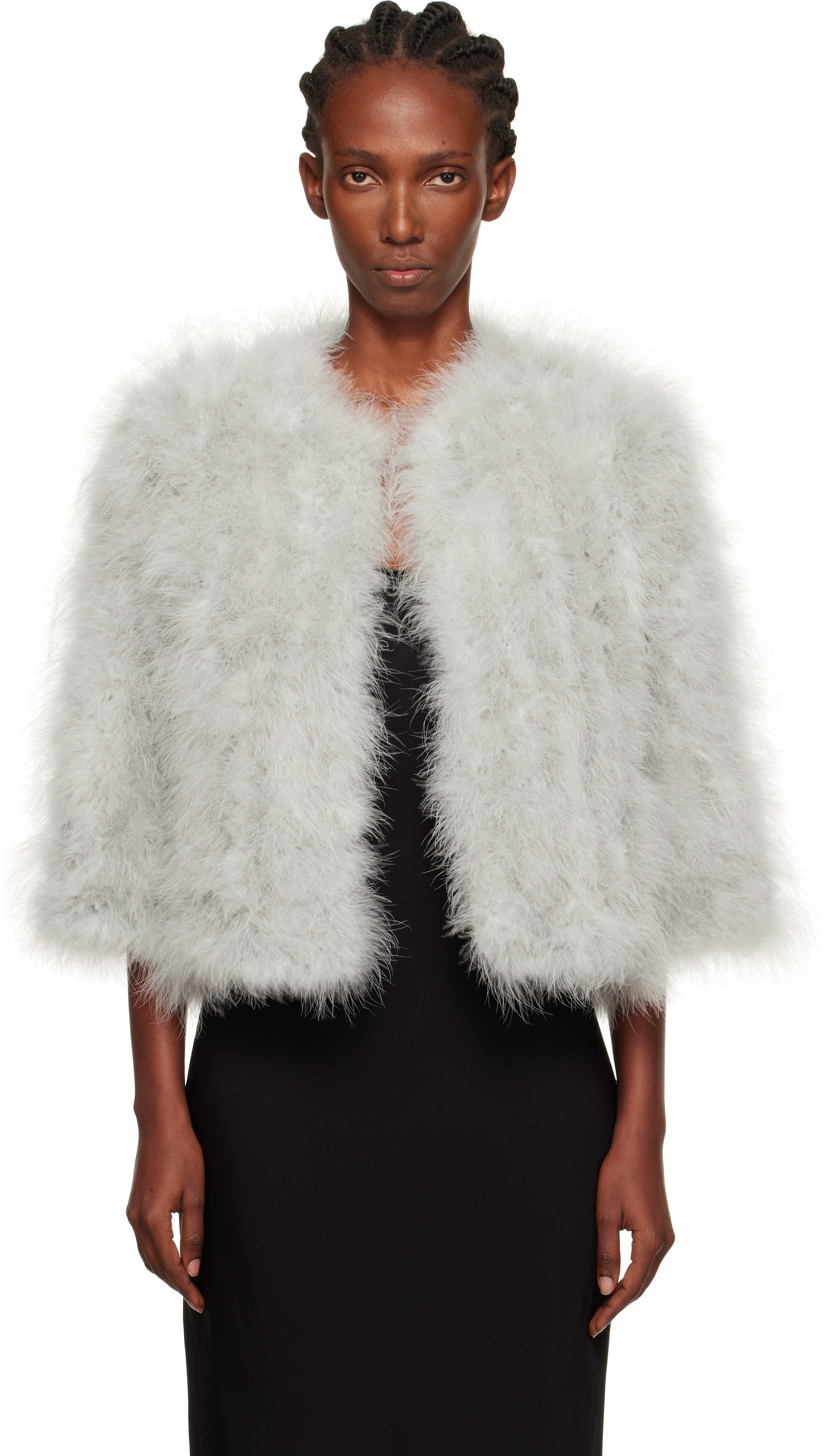【関税込み】Yves Salomon ファー & シアリング Regular parka in waterproof cotton blend with fox and rabbit