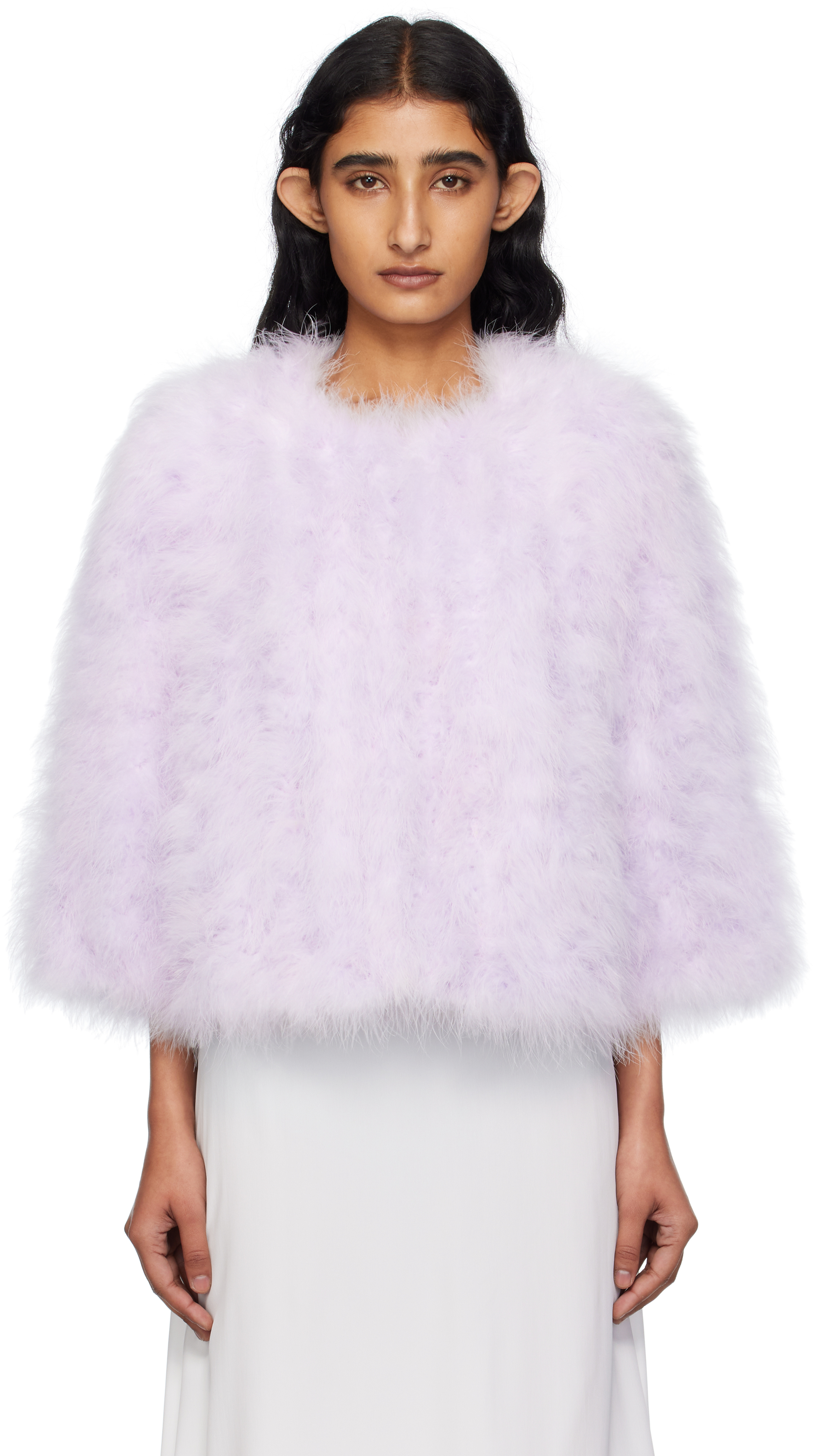 【関税込み】Yves Salomon ファー & シアリング Regular parka in waterproof cotton blend with fox and rabbit
