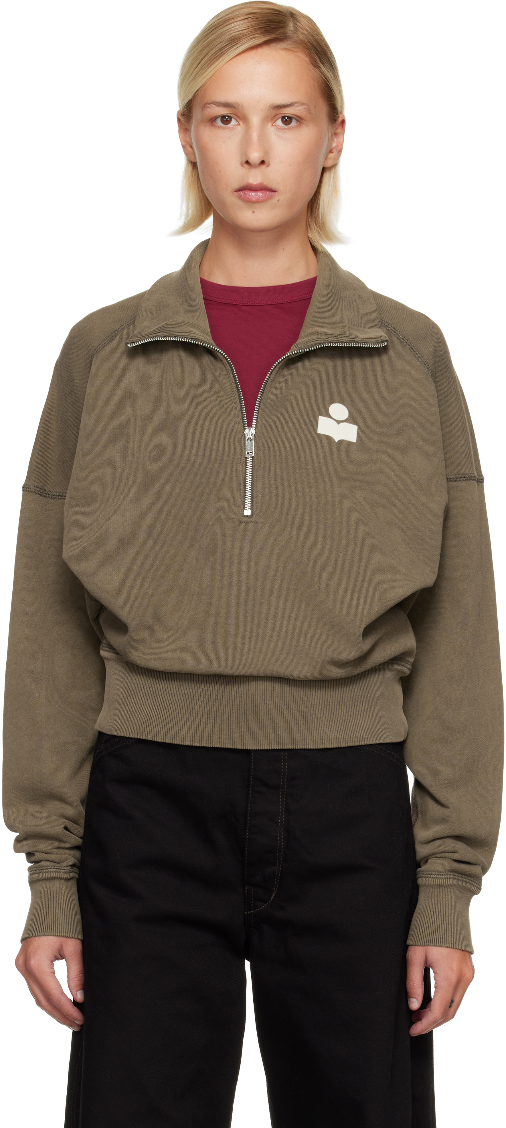 Isabel Marant Étoile Khaki Ross Sweatshirt In Brown