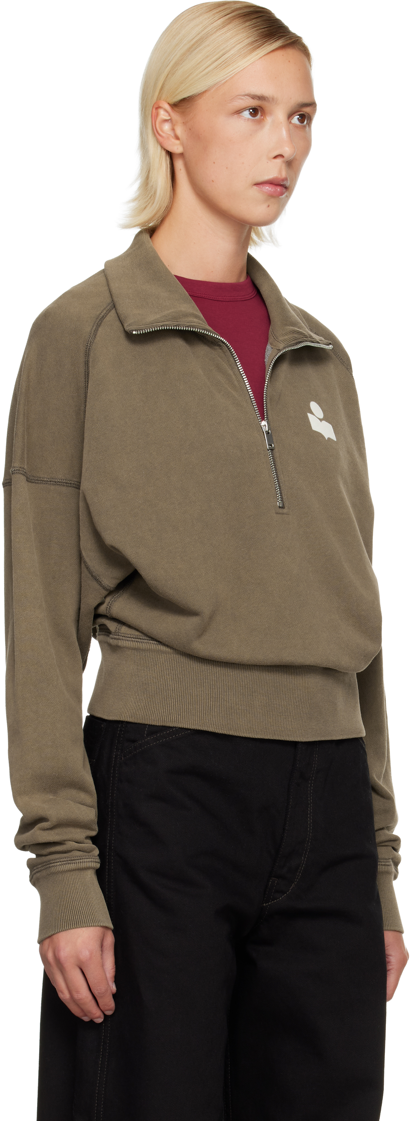 Isabel Marant Étoile Khaki Ross Sweatshirt In Brown