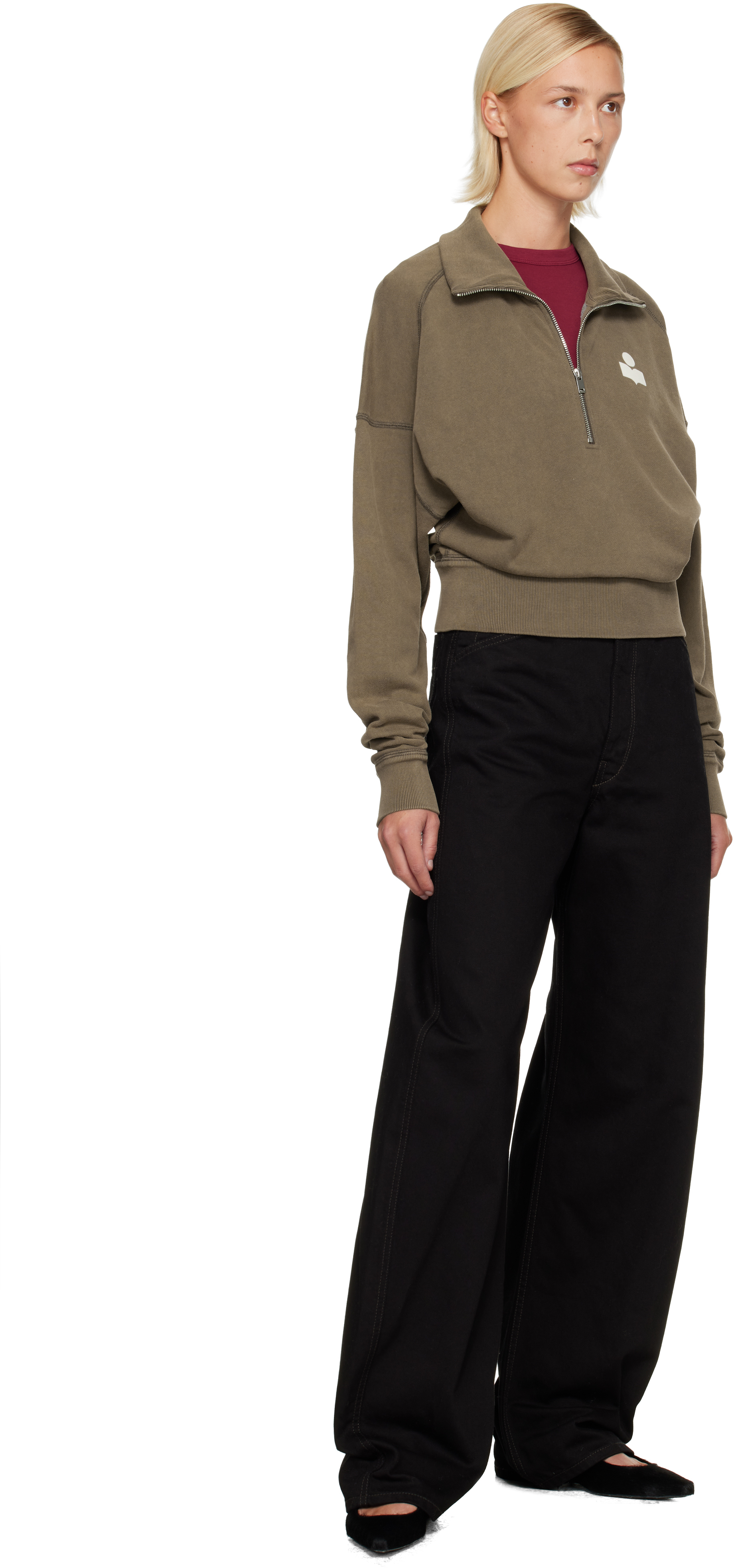 Isabel Marant Étoile Khaki Ross Sweatshirt In Brown