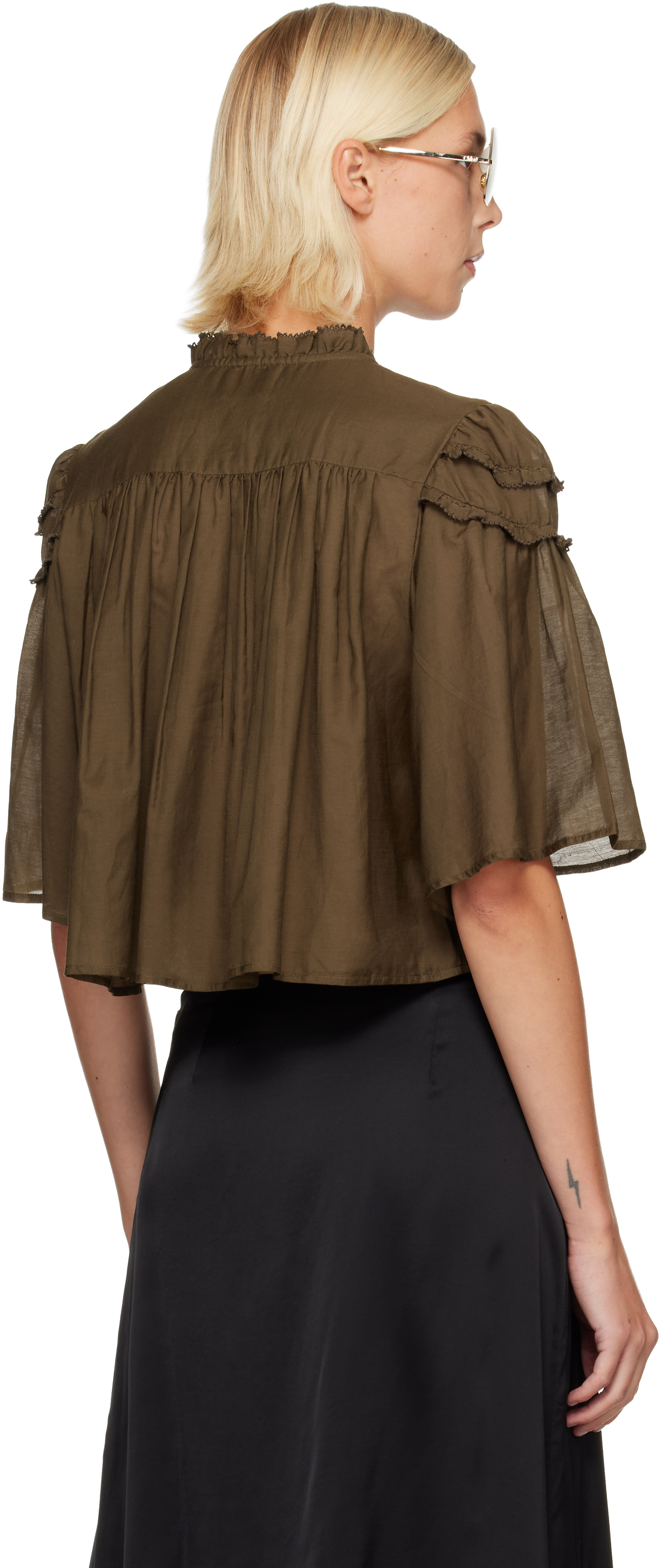 Isabel Marant Étoile Khaki Carmen Blouse In Green