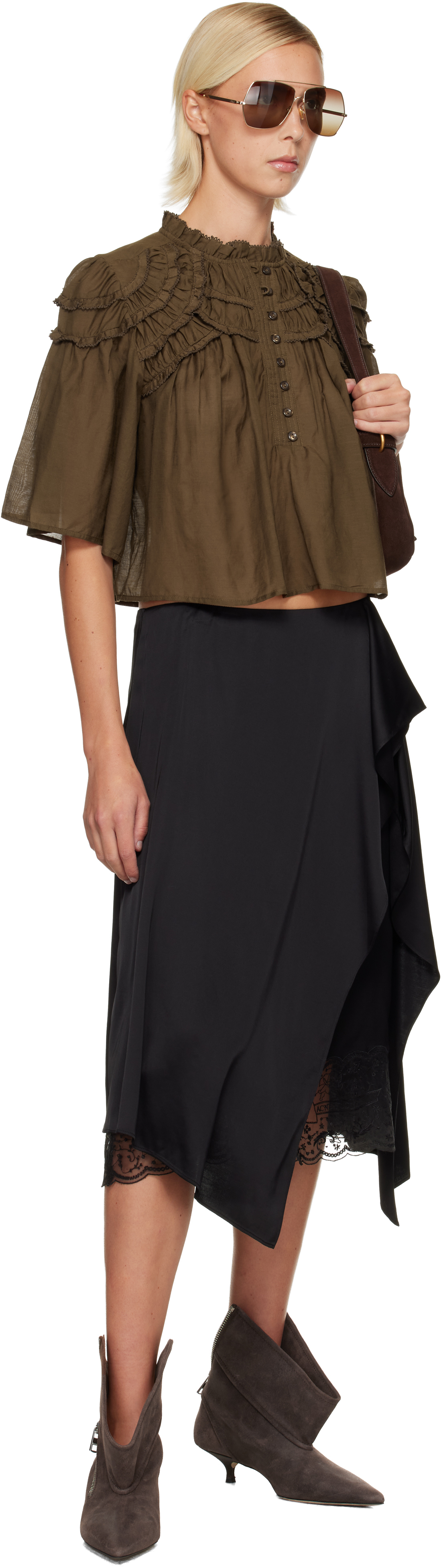 Isabel Marant Étoile Khaki Carmen Blouse In Green