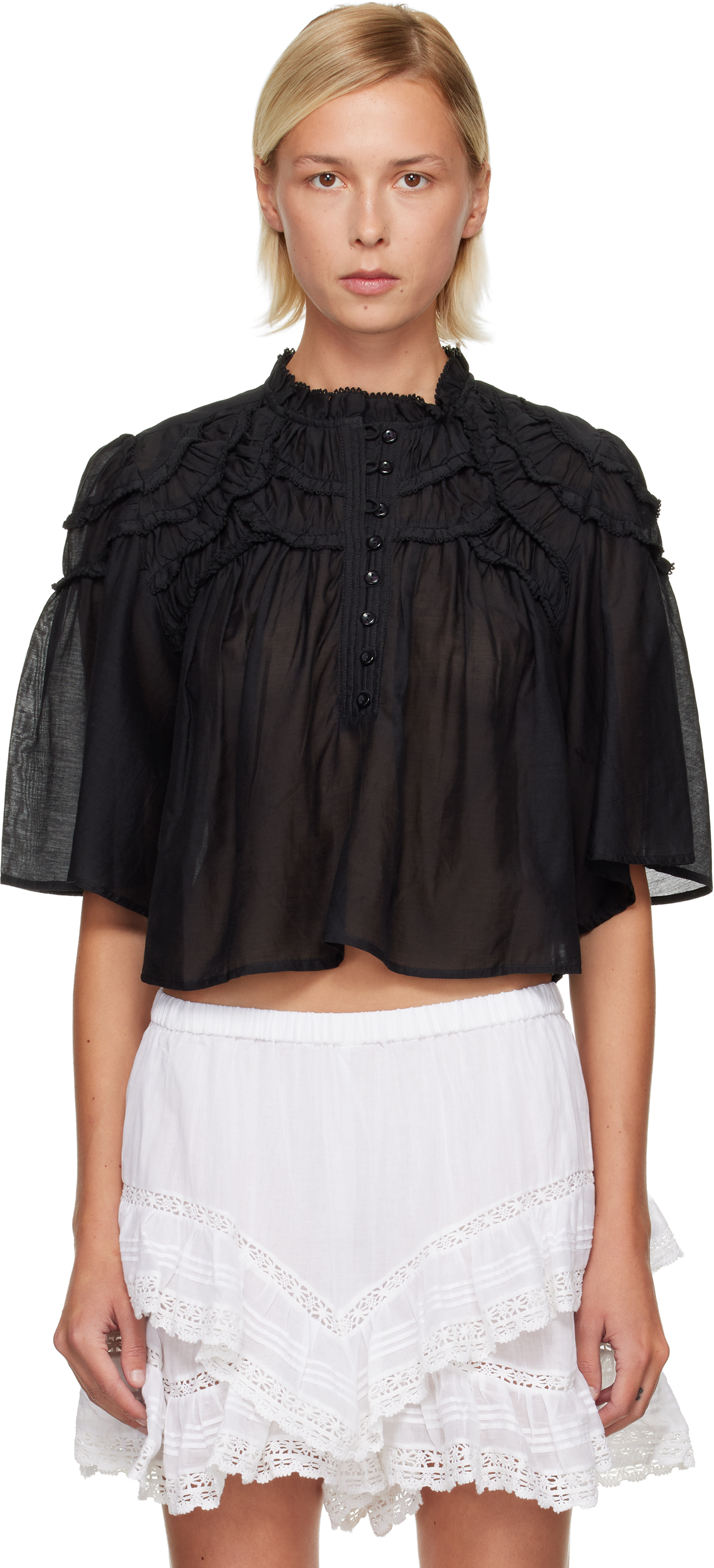Isabel Marant Étoile Black Carmen Blouse In Black