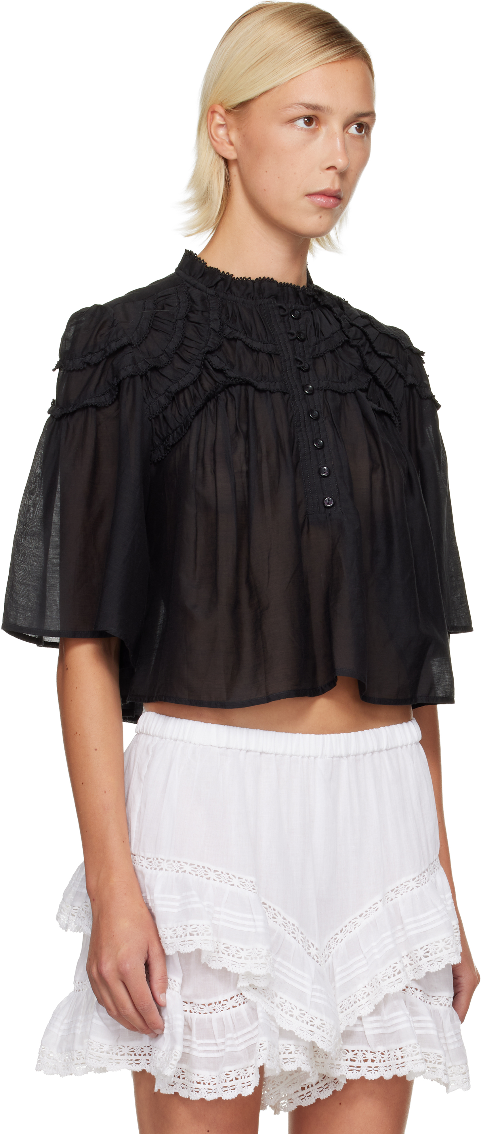 Isabel Marant Étoile Black Carmen Blouse In Black