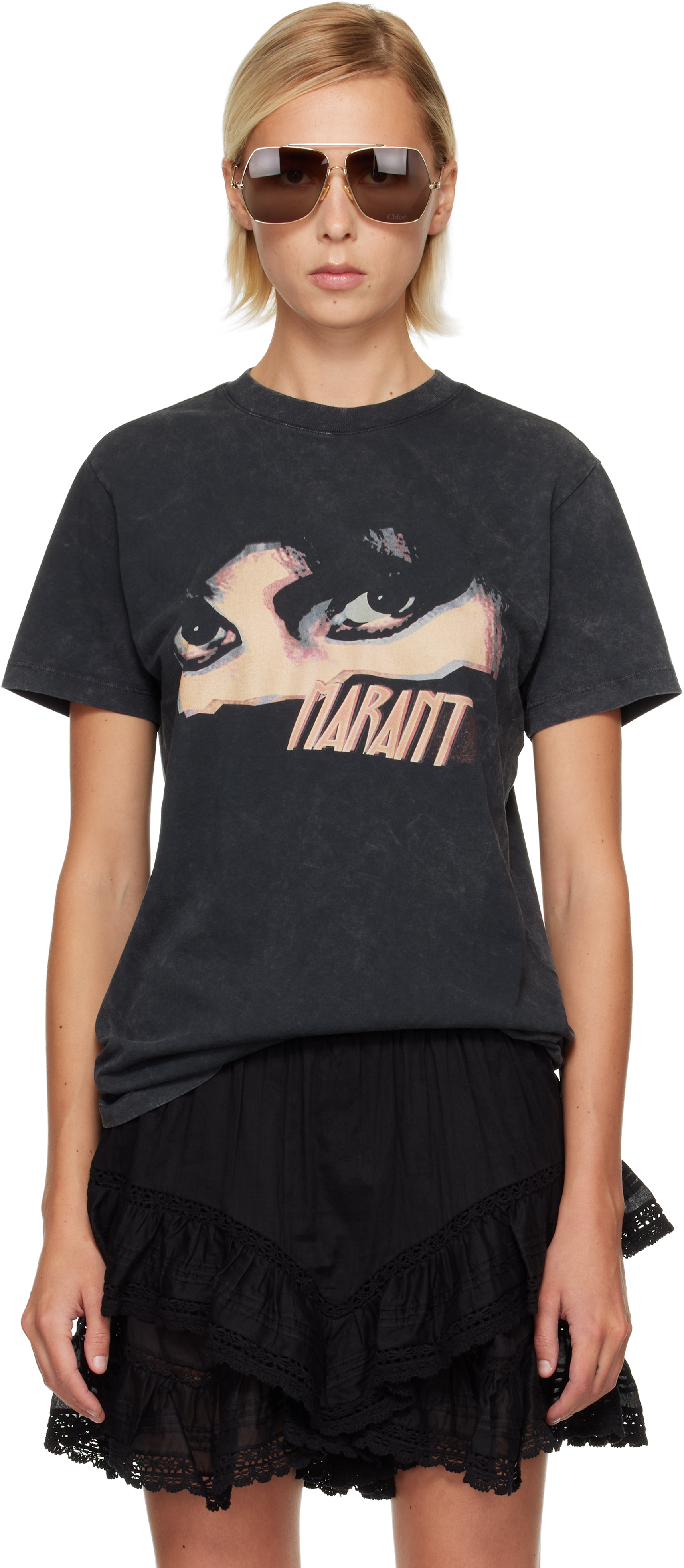 Isabel Marant Étoile Black Zoeline T-shirt In Black