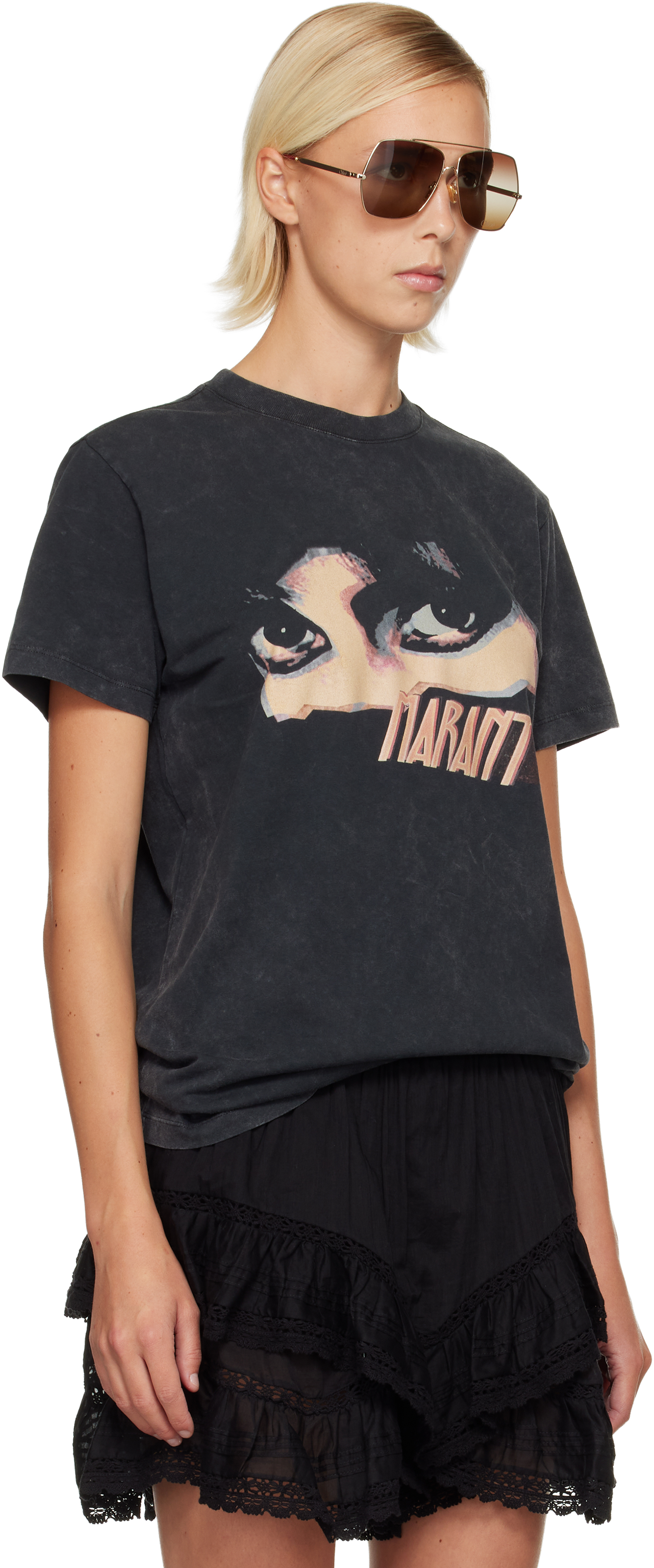 Isabel Marant Étoile Black Zoeline T-shirt In Black