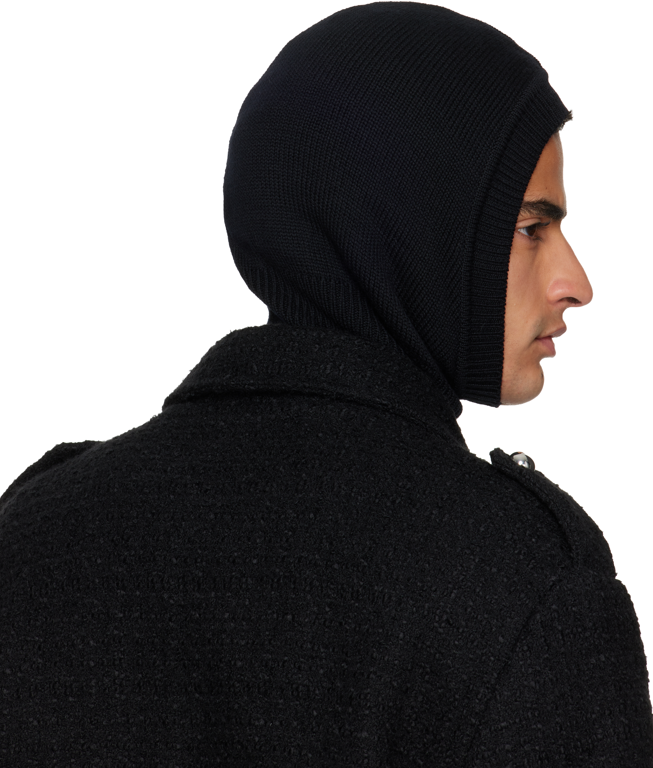 Ernest W Baker Black Wool Balaclava In Black