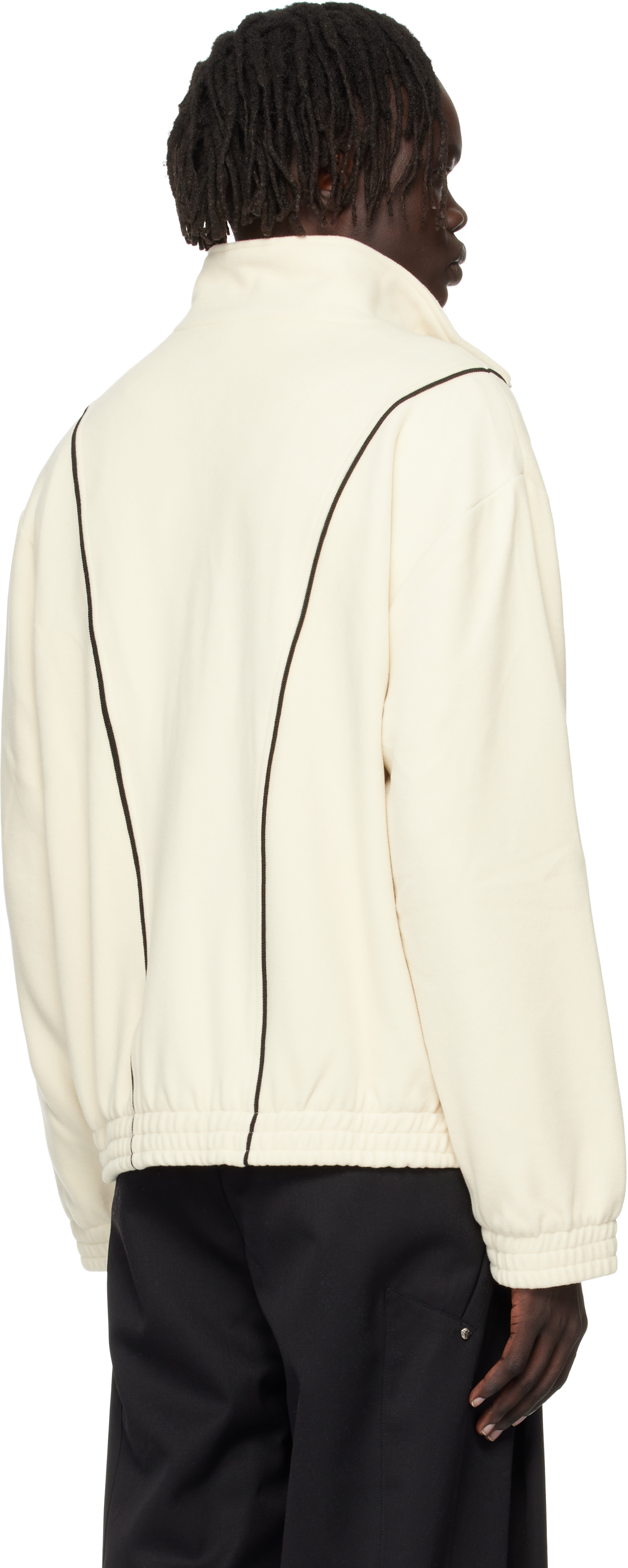 Ernest W Baker Off-white Fleece Track Jacket In White