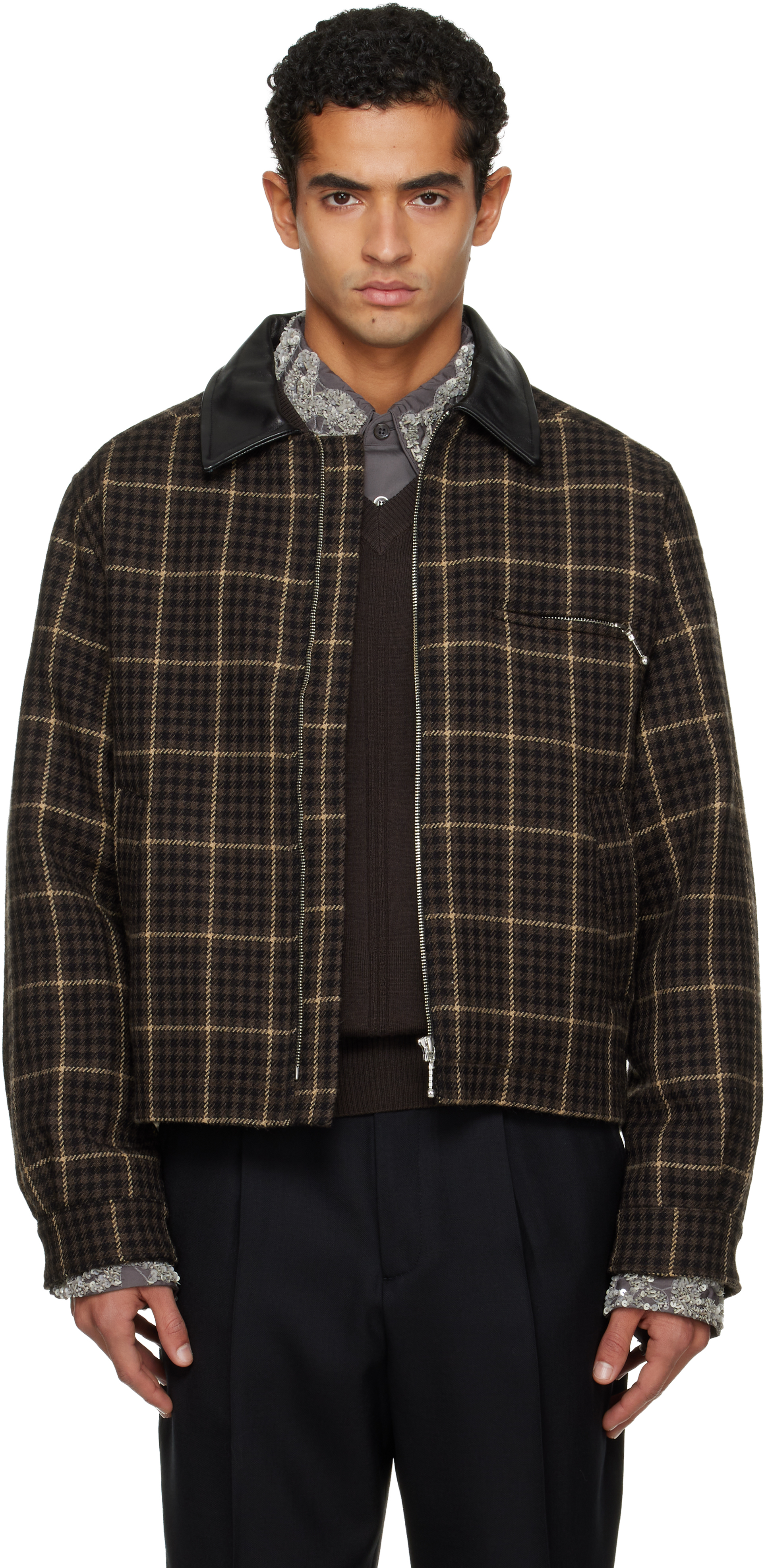 Ernest W Baker Brown Utility Jacket In Brown