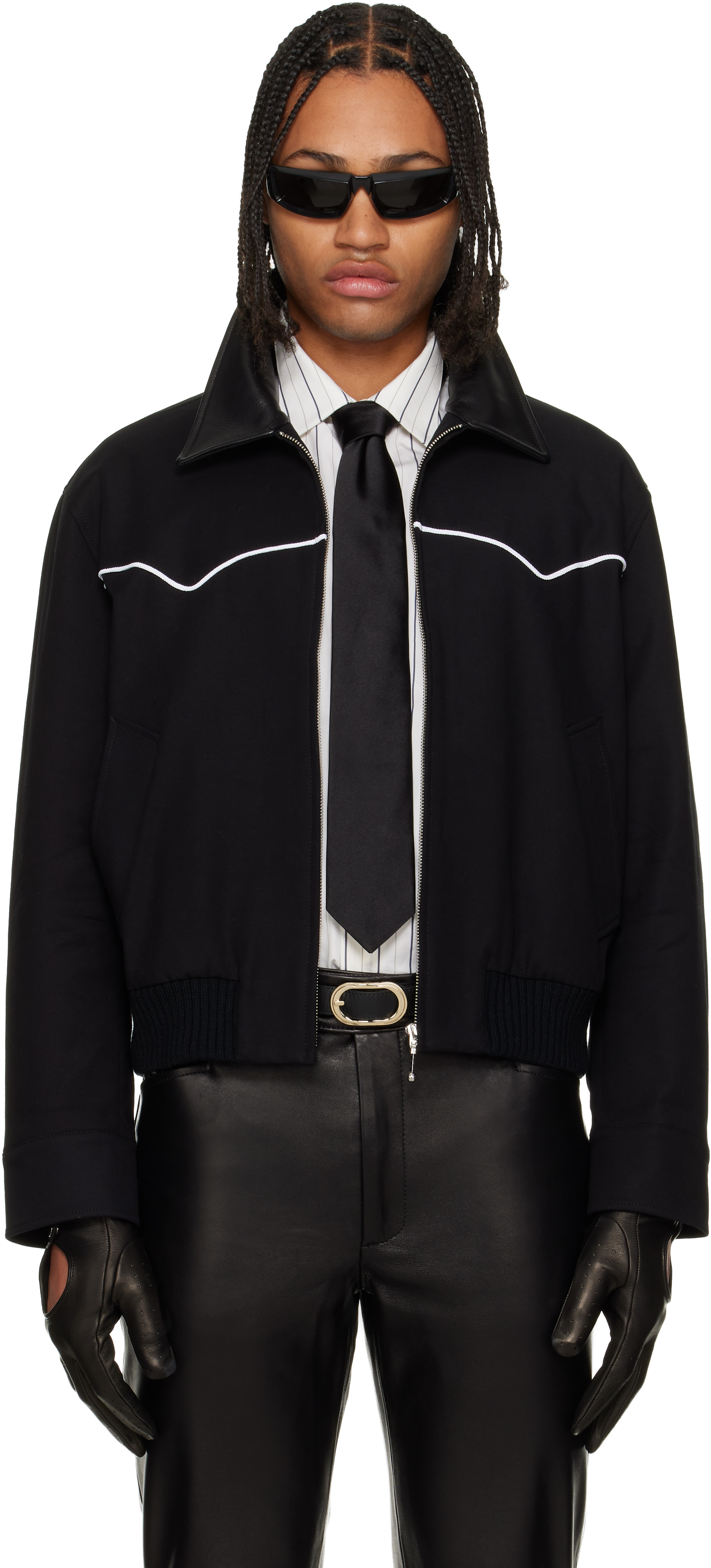 Ernest W Baker Black Western Harrington Jacket