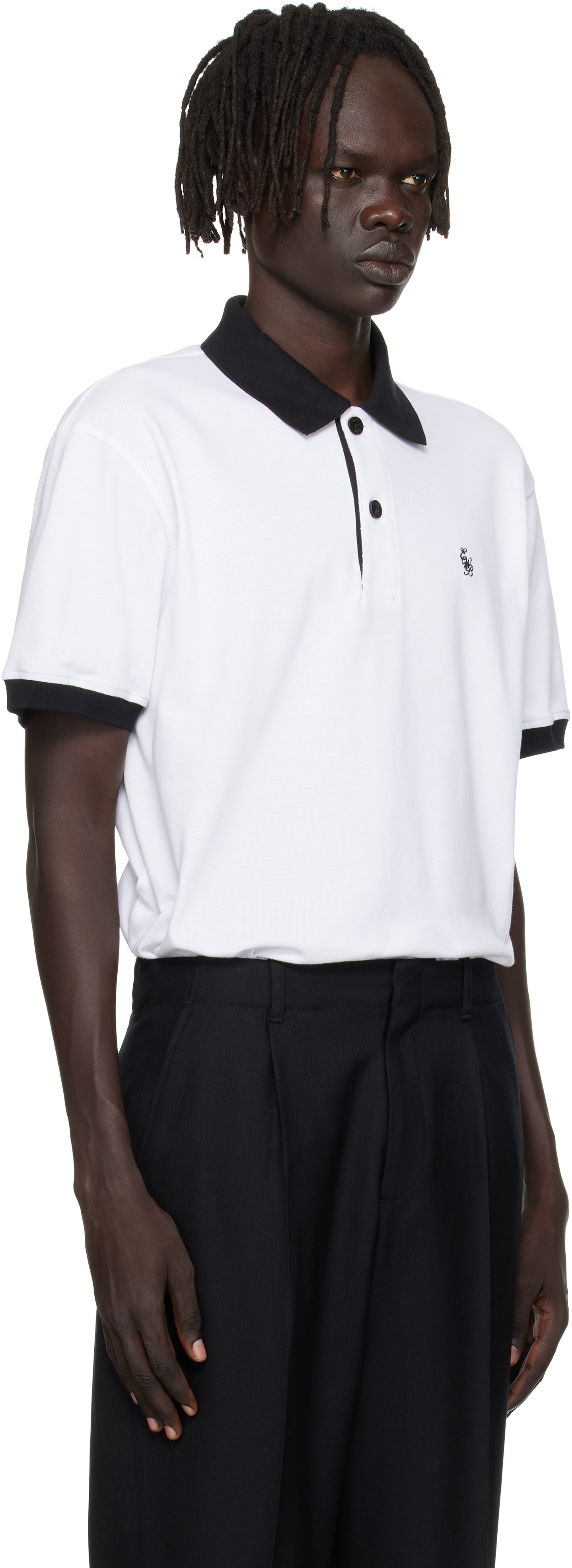 Ernest W Baker White 'ewb' Embroidered Polo In White