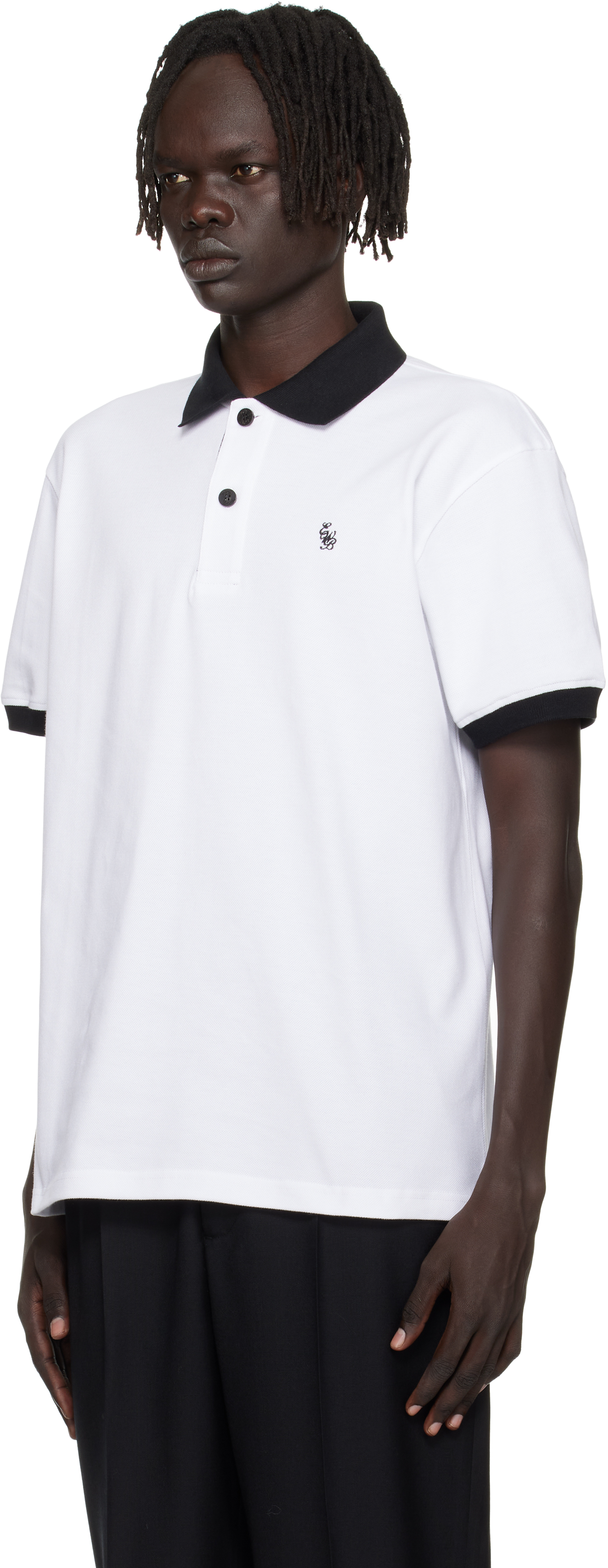 Ernest W Baker White 'ewb' Embroidered Polo In White