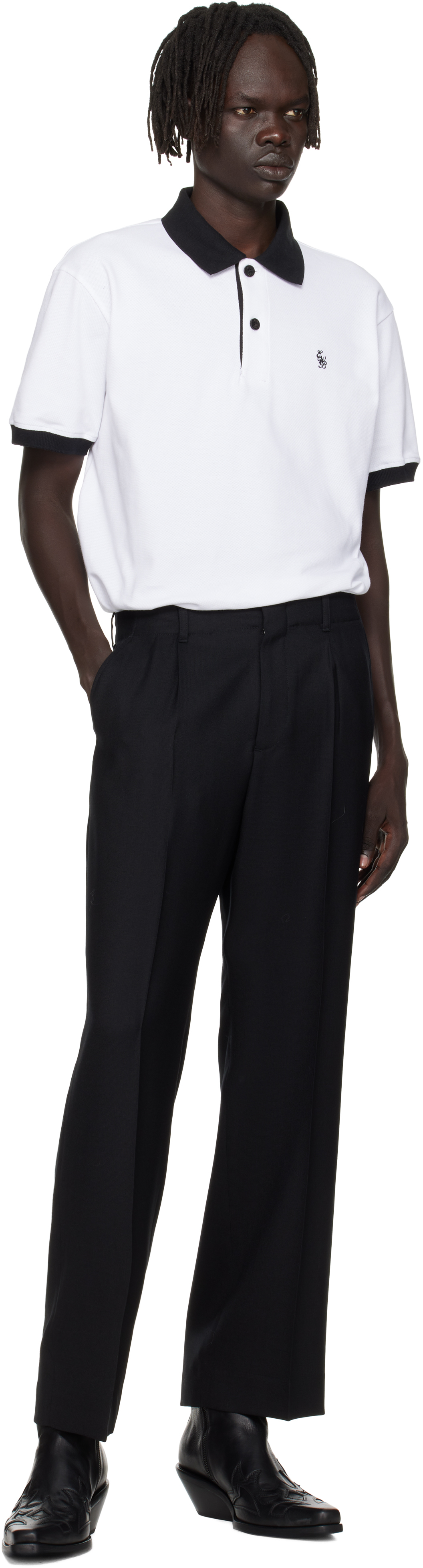 Ernest W Baker White 'ewb' Embroidered Polo In White