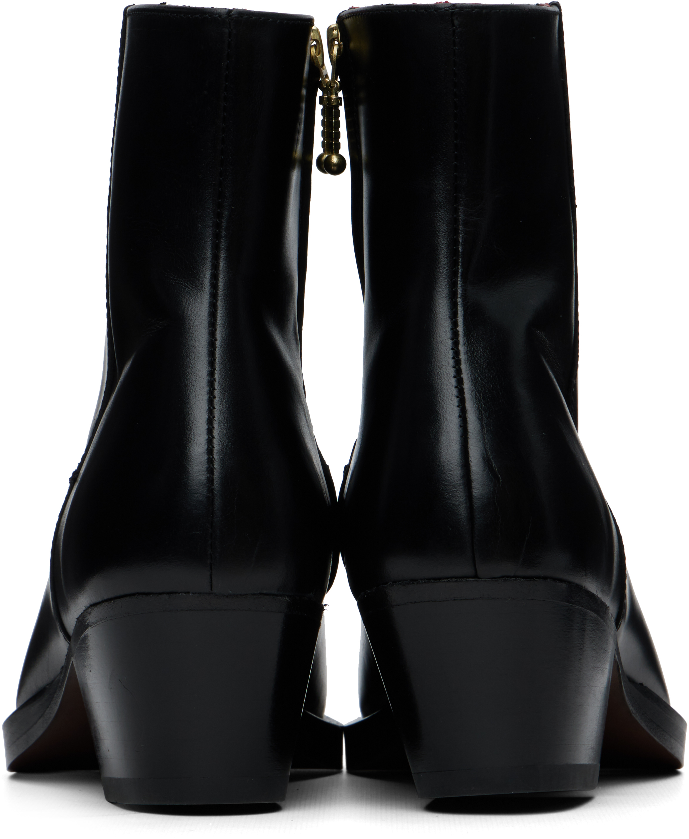 Ernest W Baker Black Western Boots In Multi