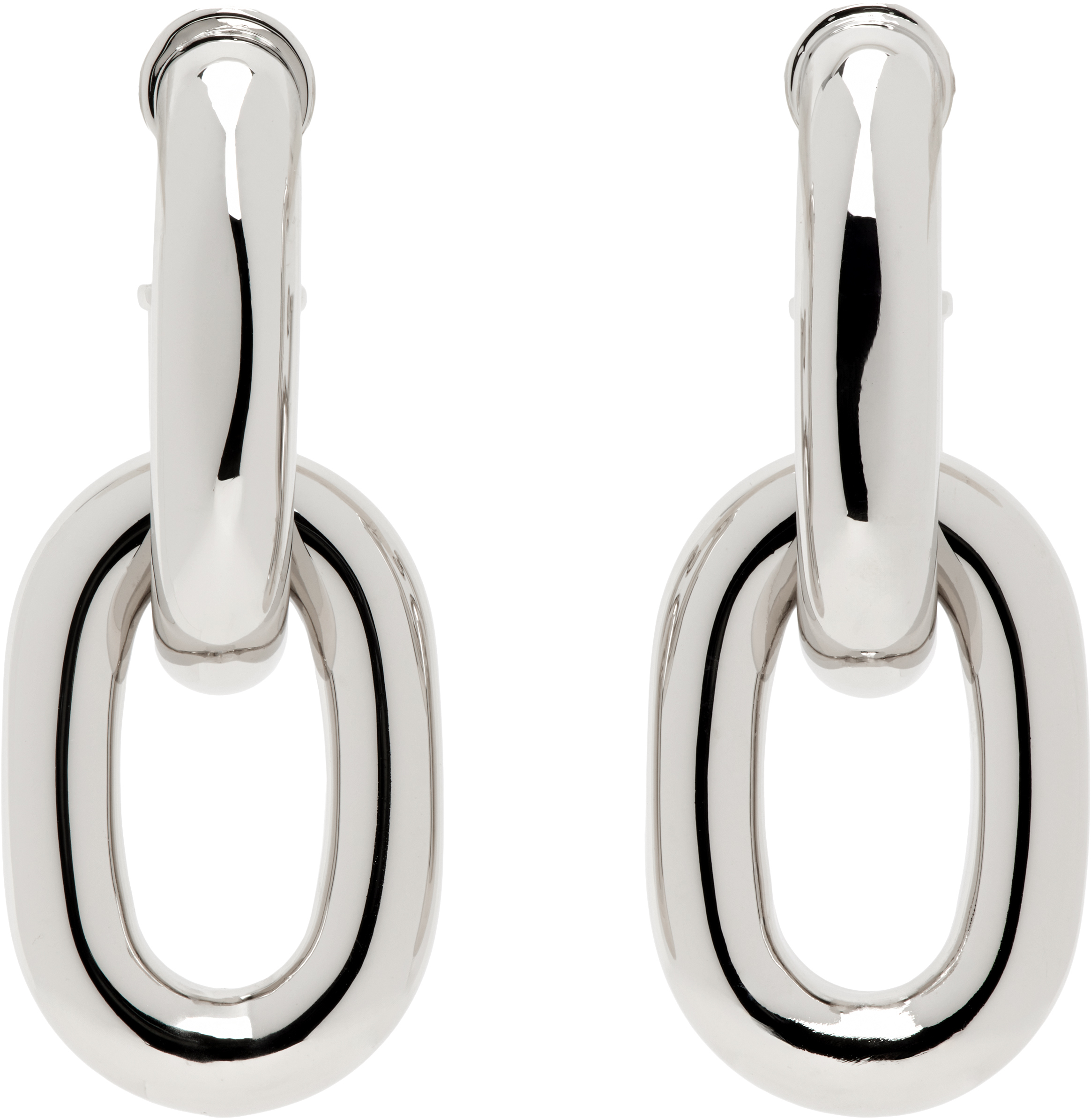 Silver Double XL Link Earrings
