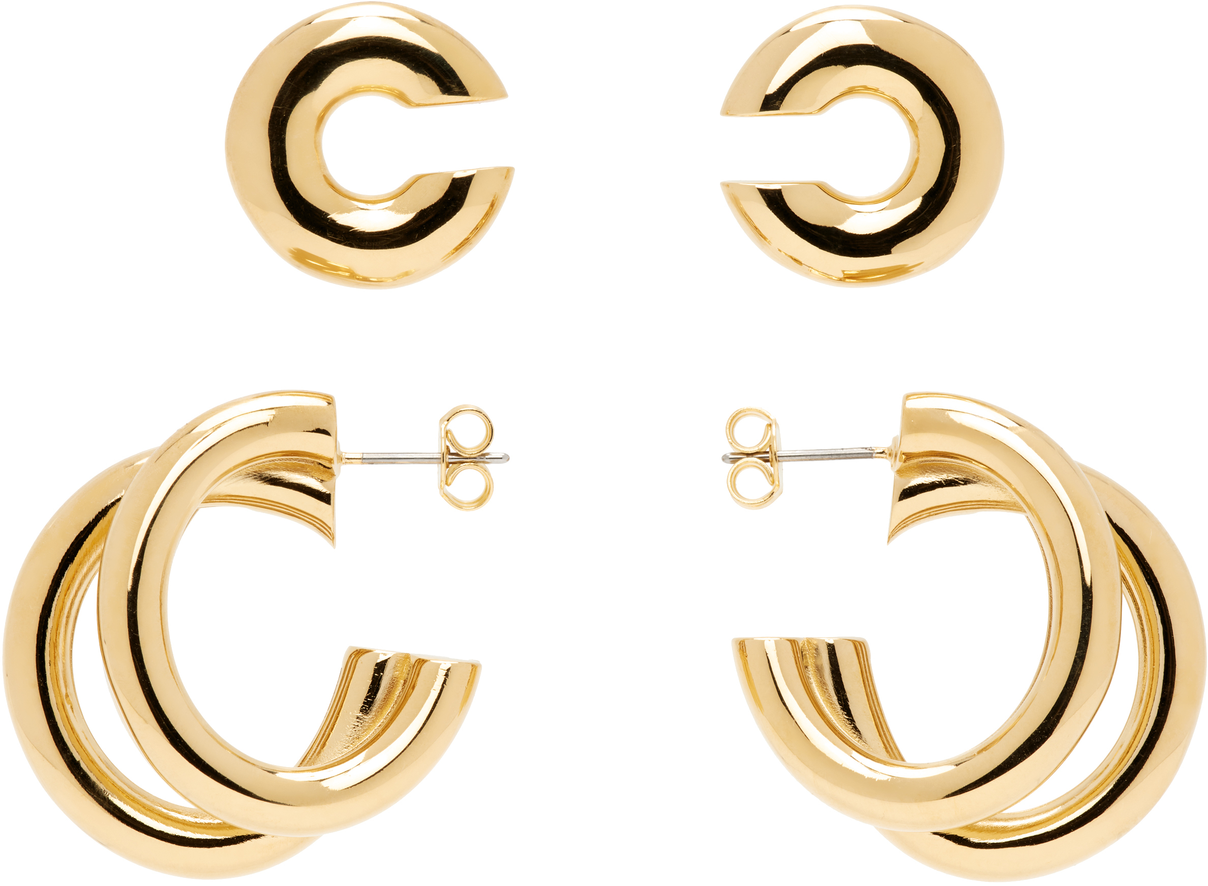 Rabanne Pin & Cuff Earrings Set In Gold