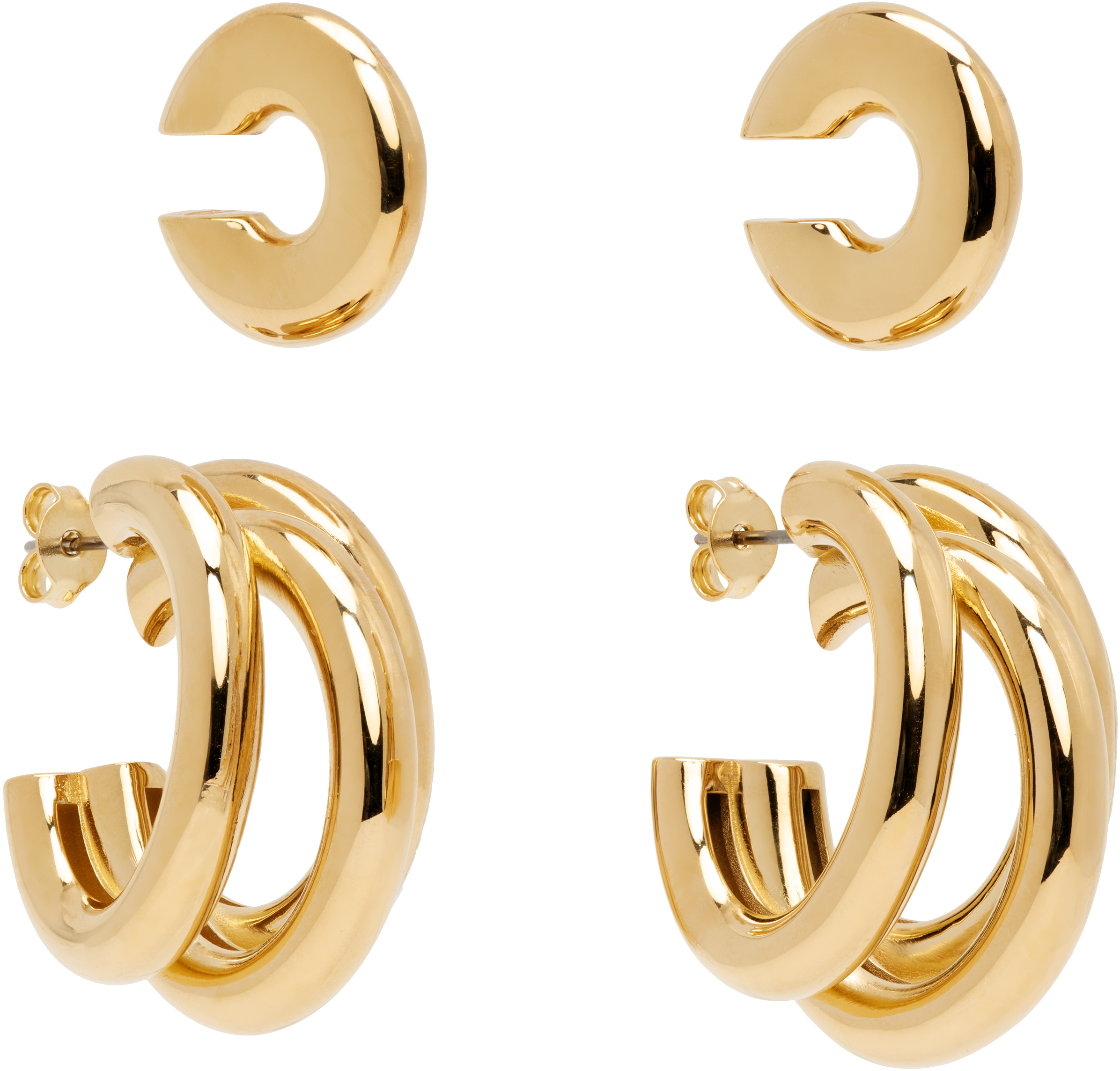 Rabanne Pin & Cuff Earrings Set In Gold