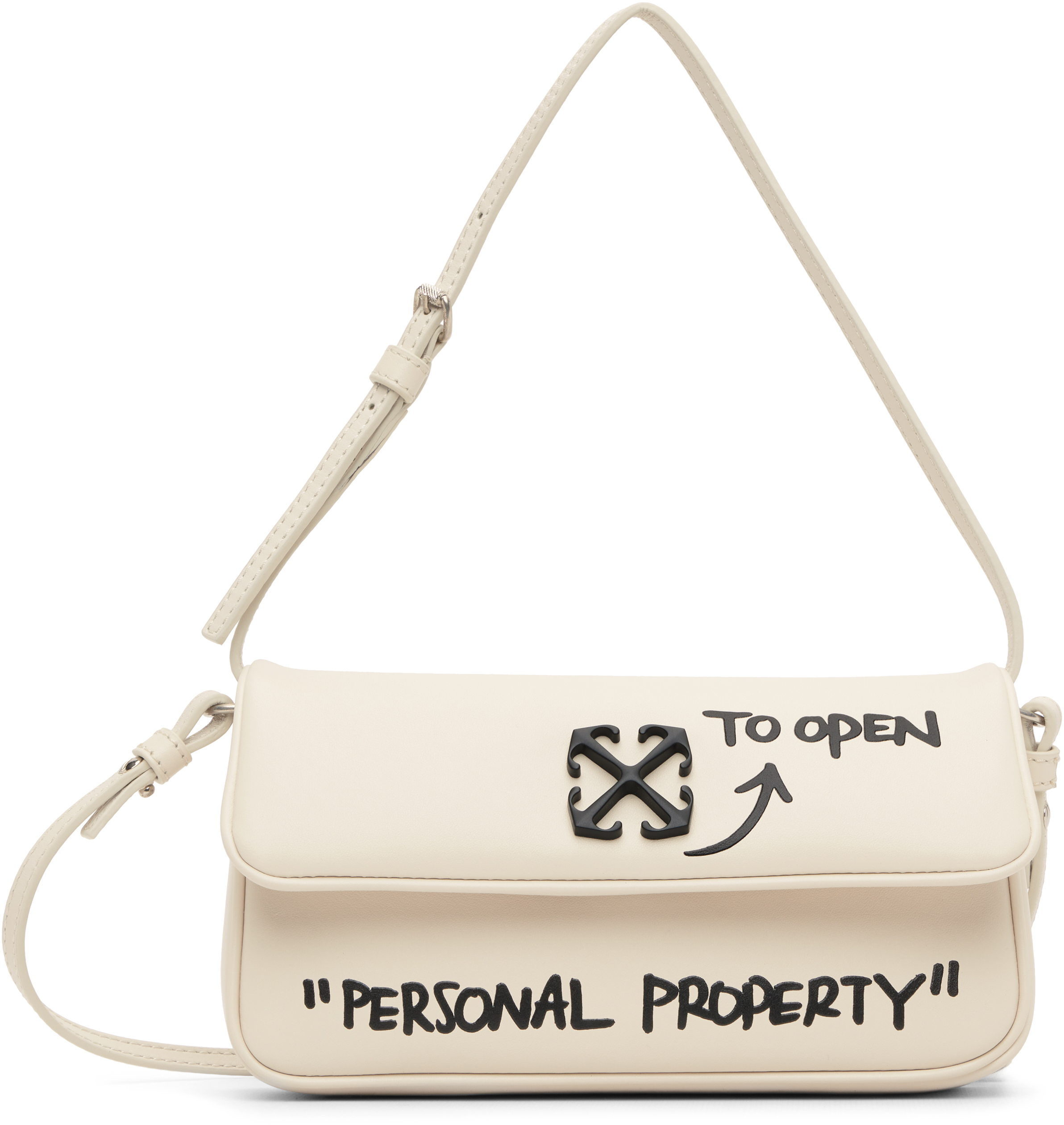 OFF-WHITE logo shoulder strap YL オフホワイト OFF-WHITE Industrial Shoulder Strap Silver - US