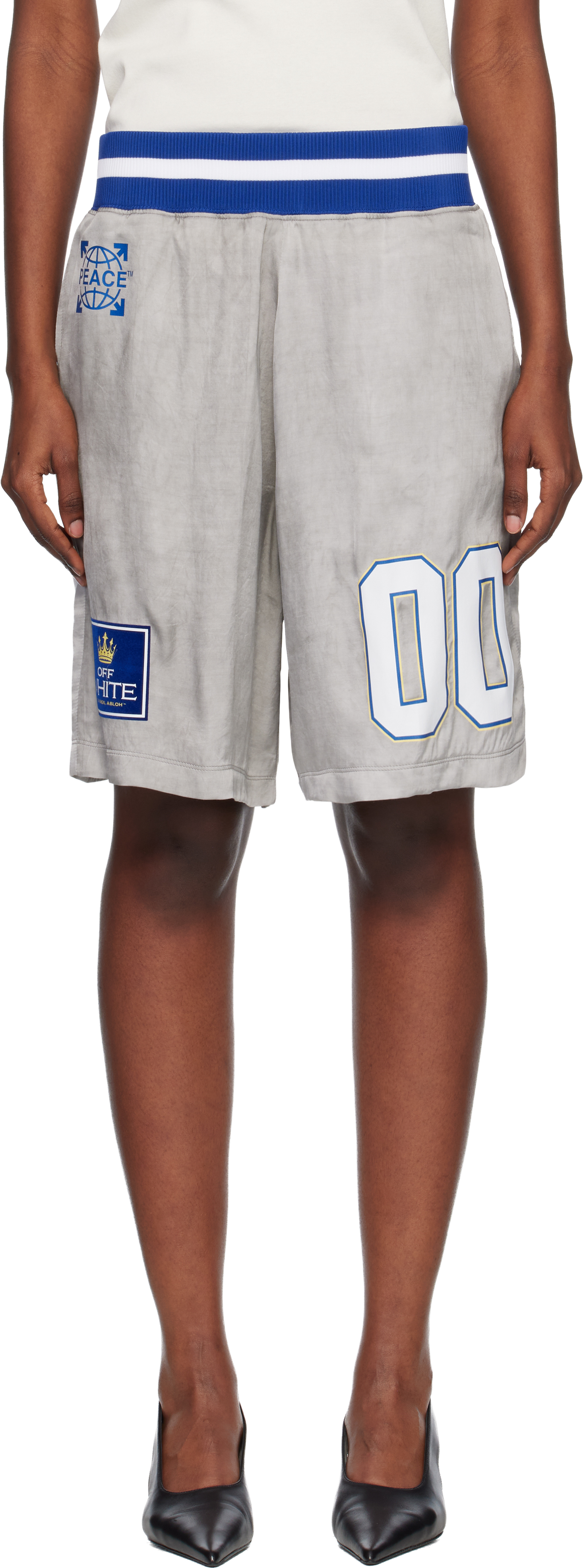 Gray Dyed Vi Sat 00 Loose Shorts by Off-White on Sale