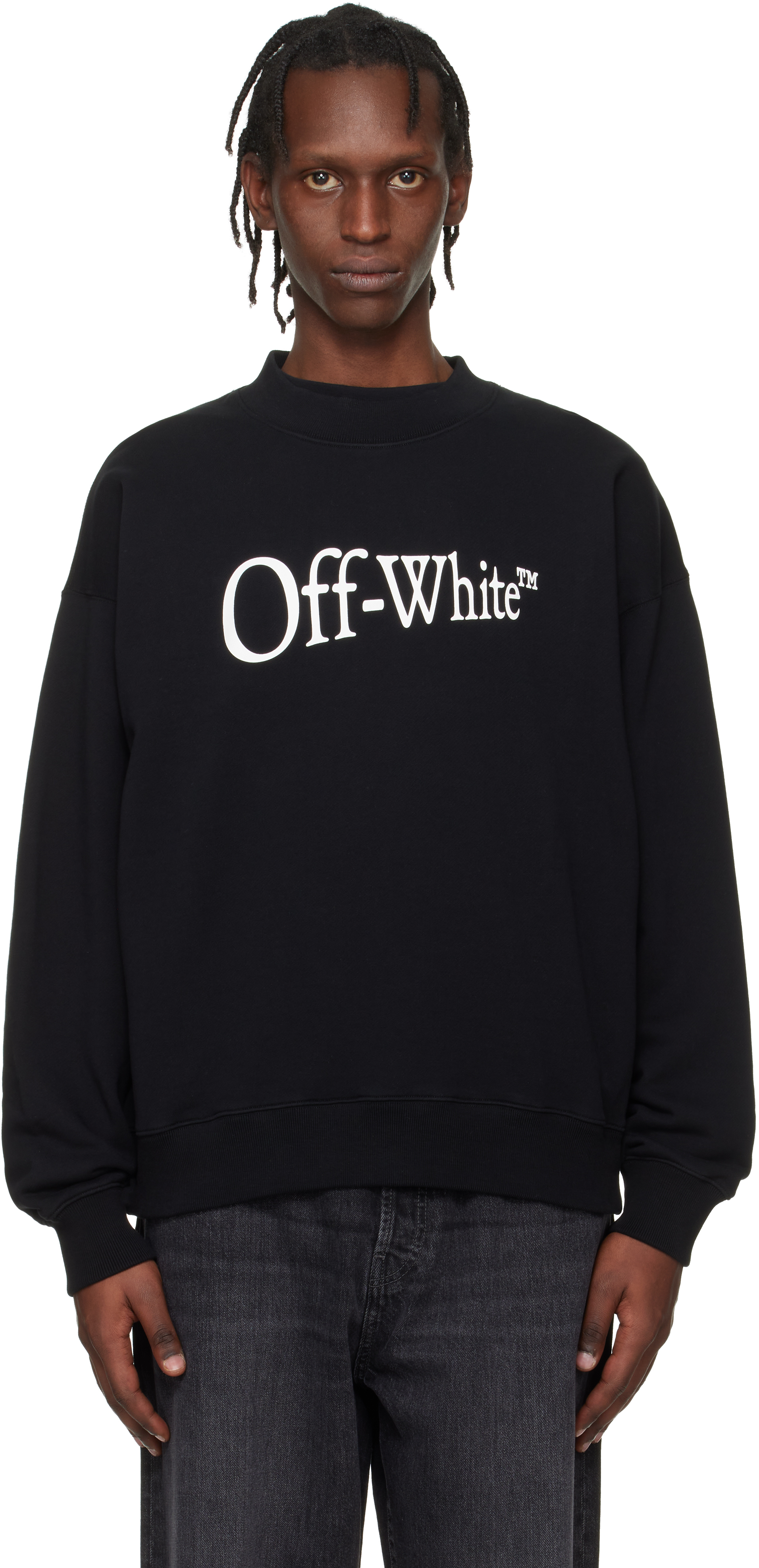 Off-Whiteのブラック Run Arrow Skate クルーネック スウェットシャツ