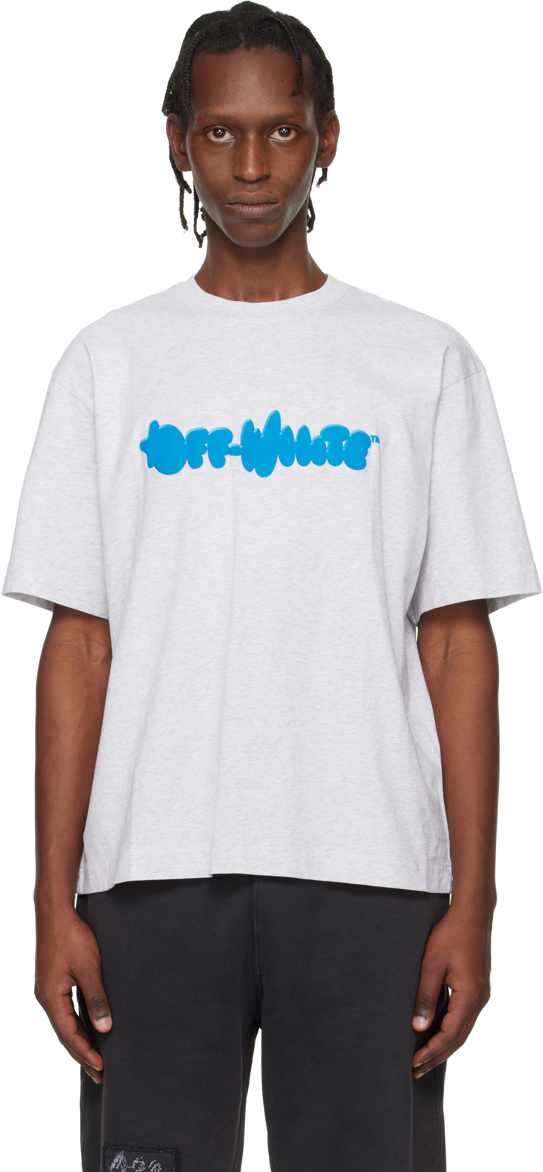 Off-Whiteのグレー Puffy Type Skate Tシャツがセール中