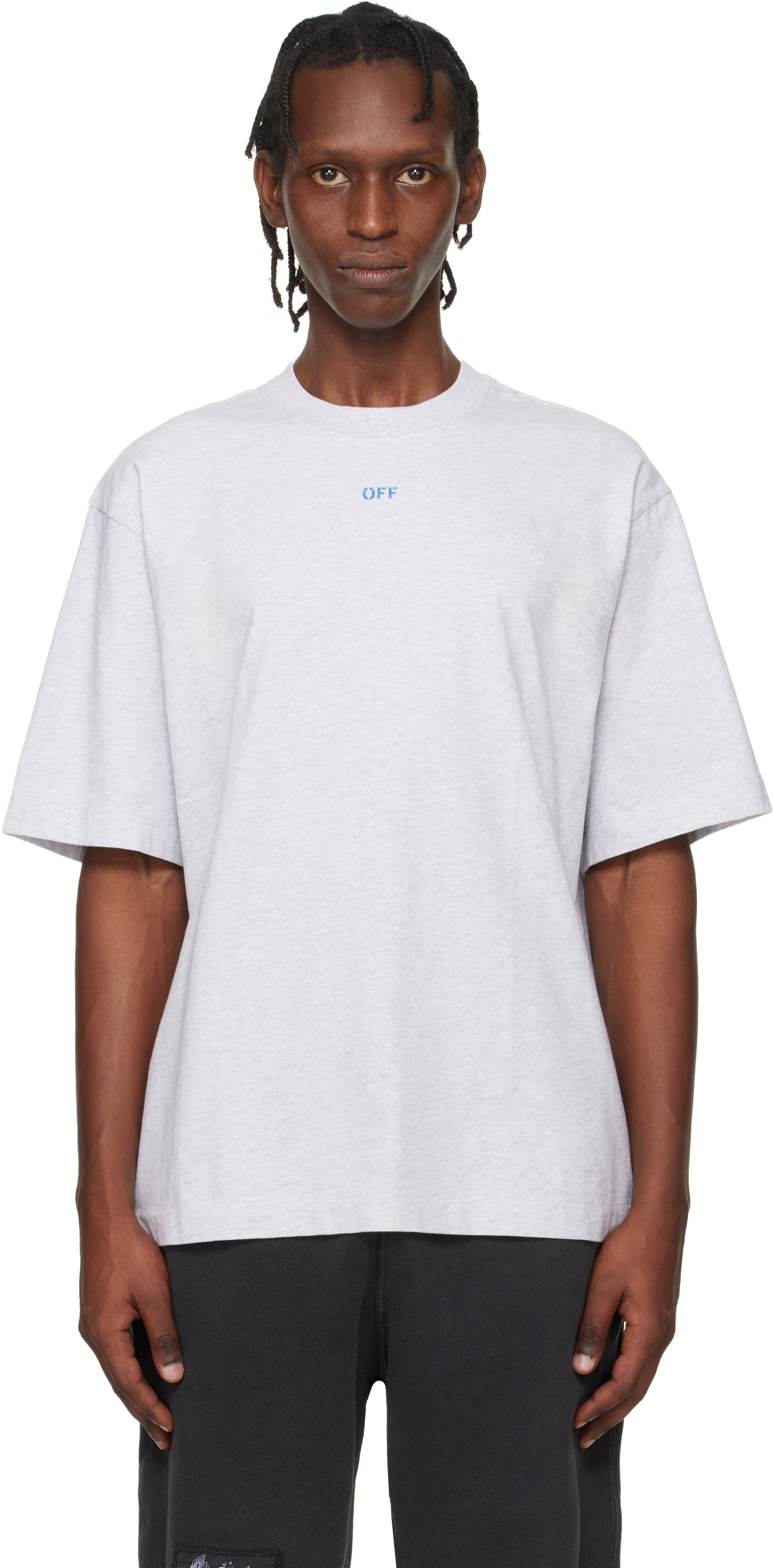 Gray Stencil Arrow Skate Logo T-shirt by Off-White on Sale