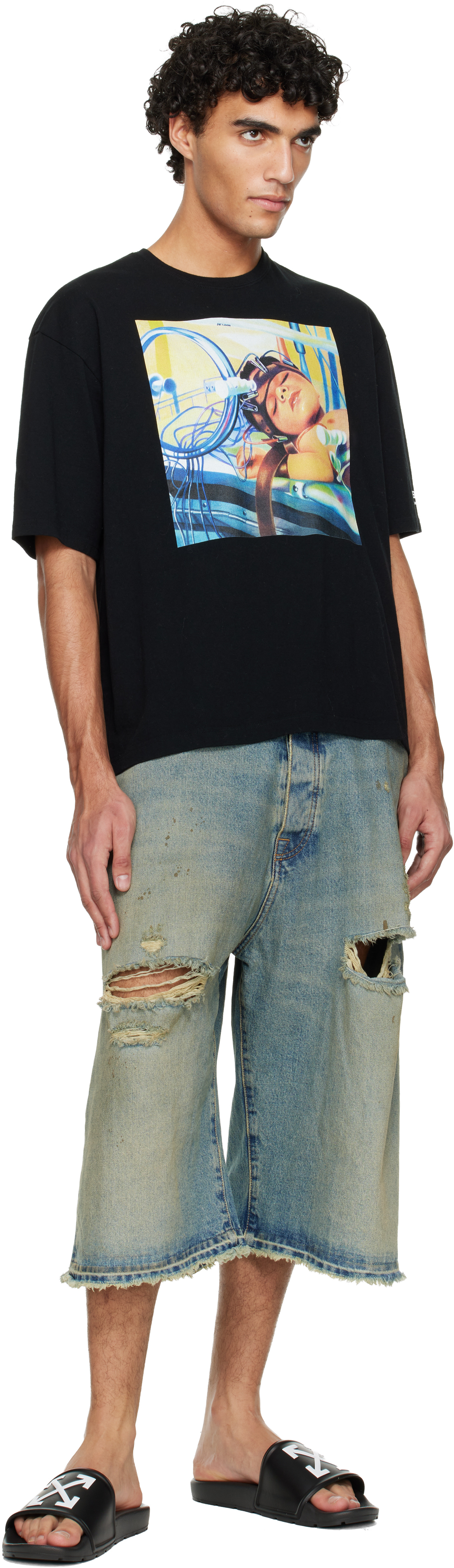 Off-white Black Arrow Slides In Multi