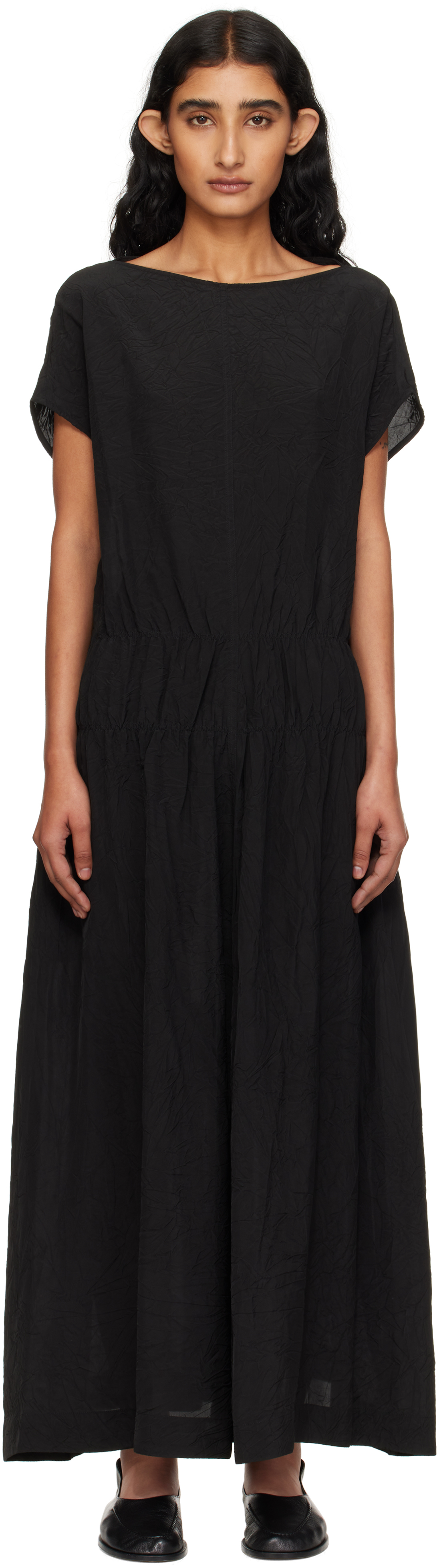 Black Simos Midi Dress