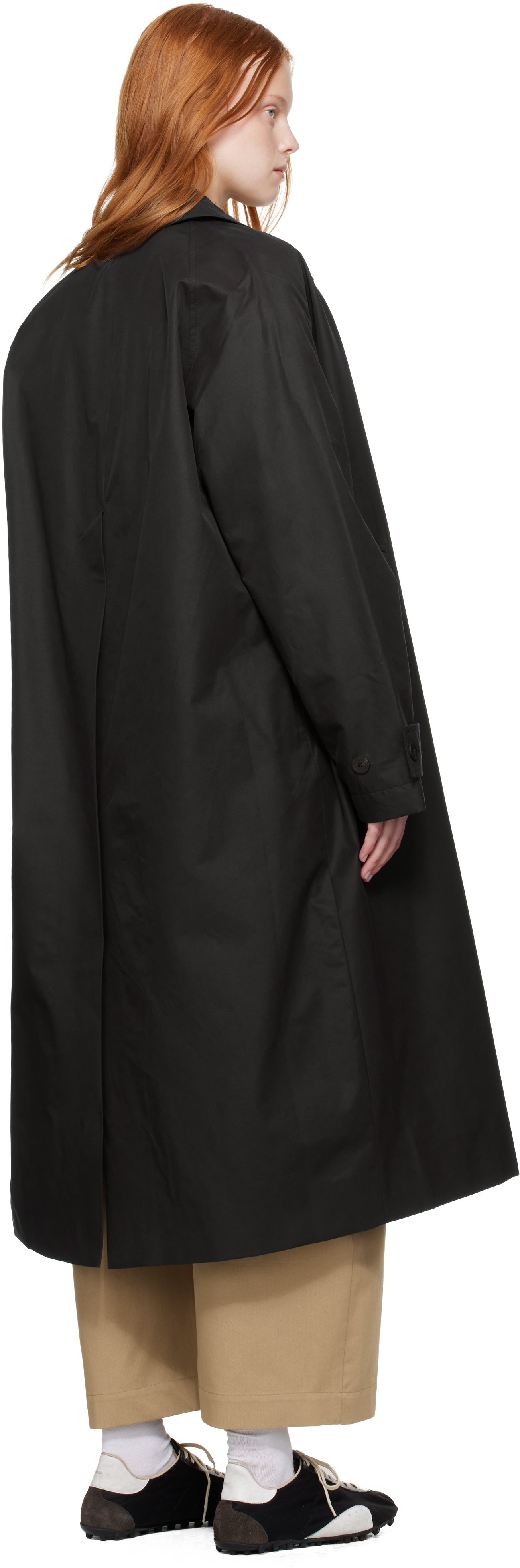 Studio Nicholson Navy Holin Technical Cotton Trench Coat In Blue