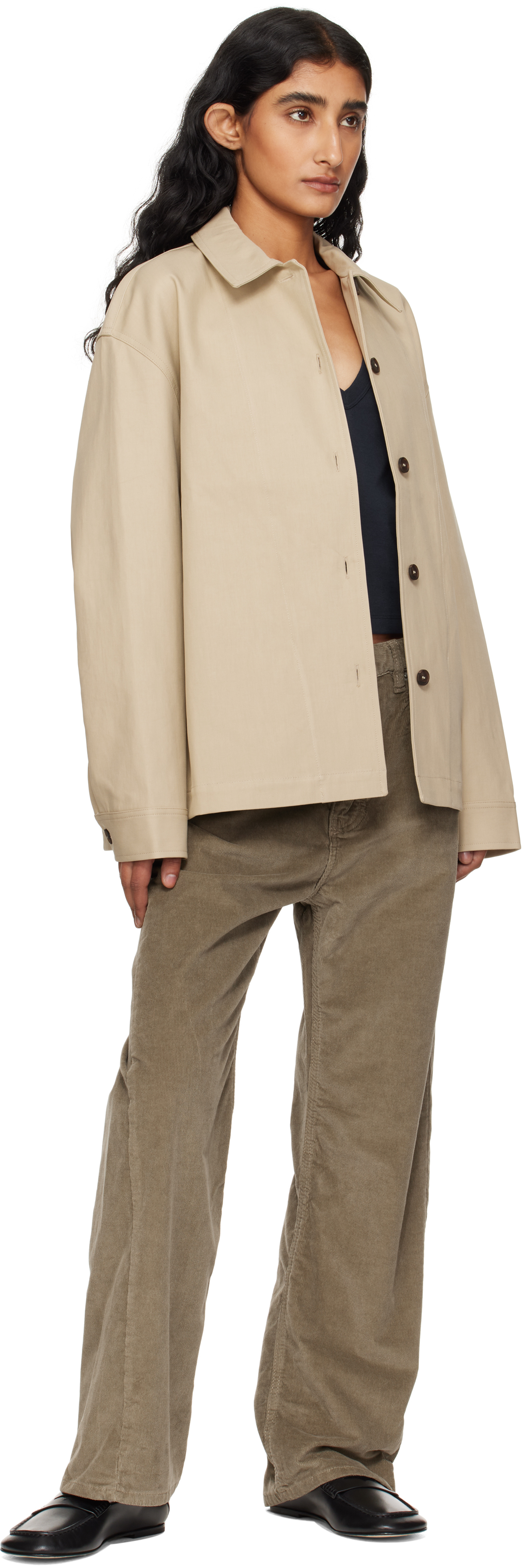 Studio Nicholson Long Sleeve Casual Jacket In Sand