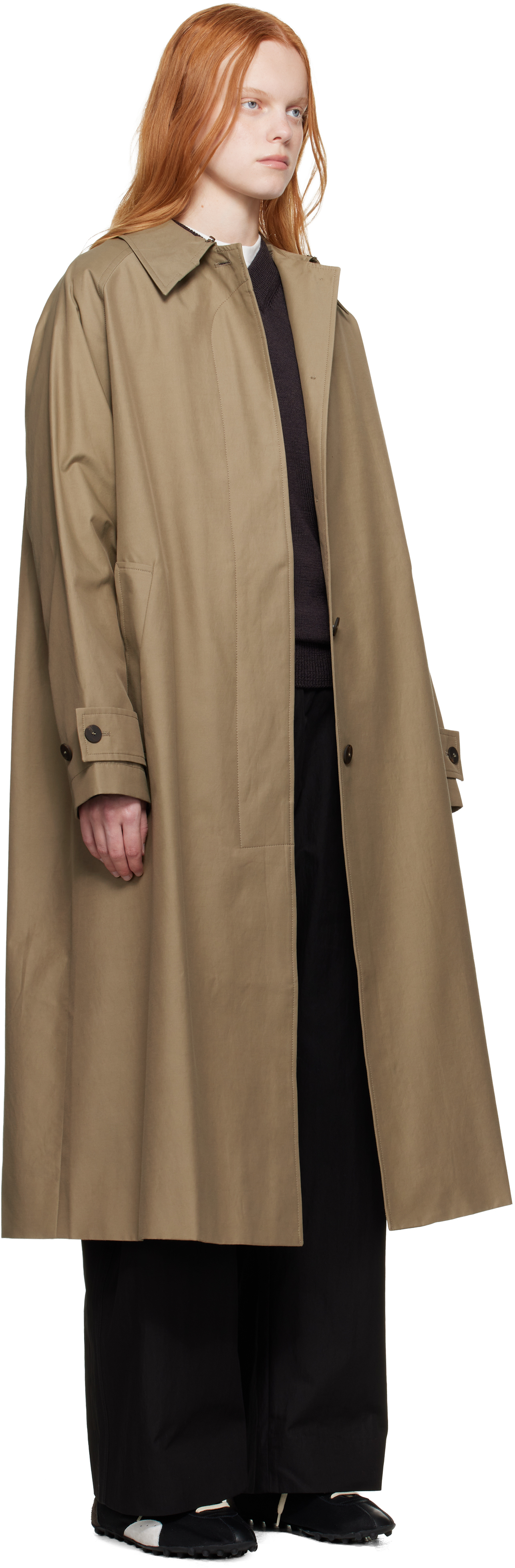 Studio Nicholson Taupe Holin Technical Cotton Trench Coat