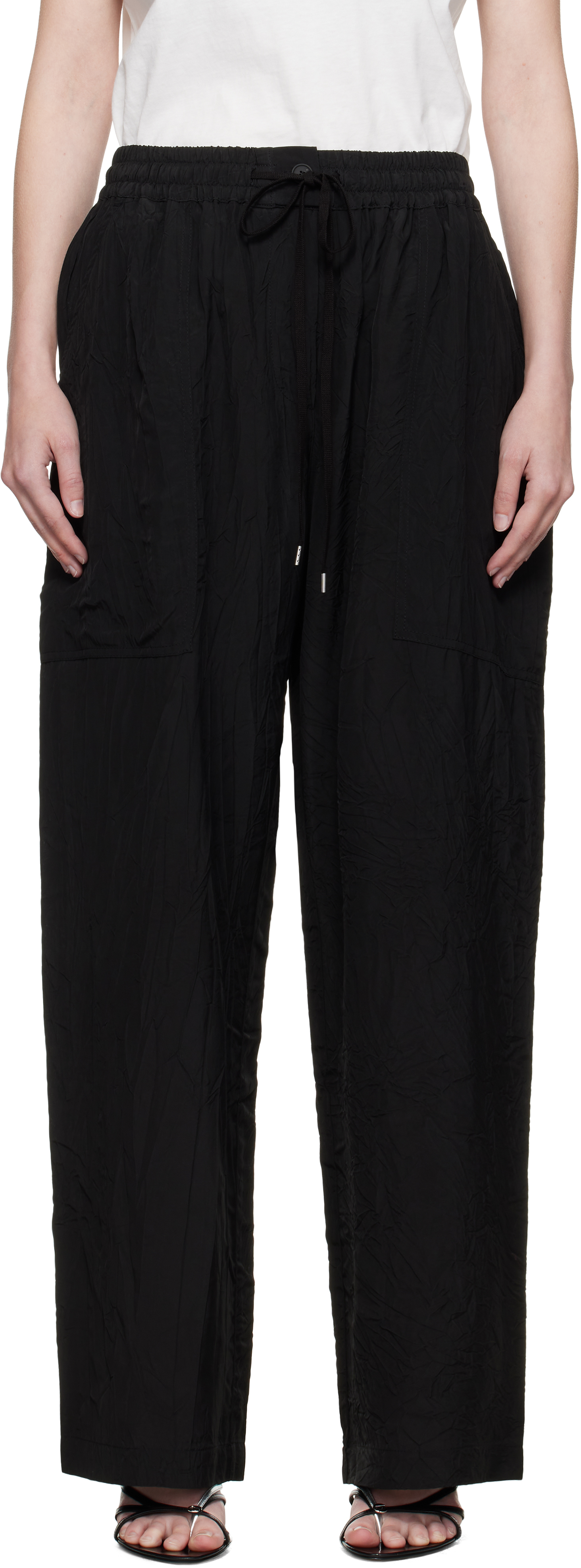 Studio Nicholson Black Capel Trousers In Black