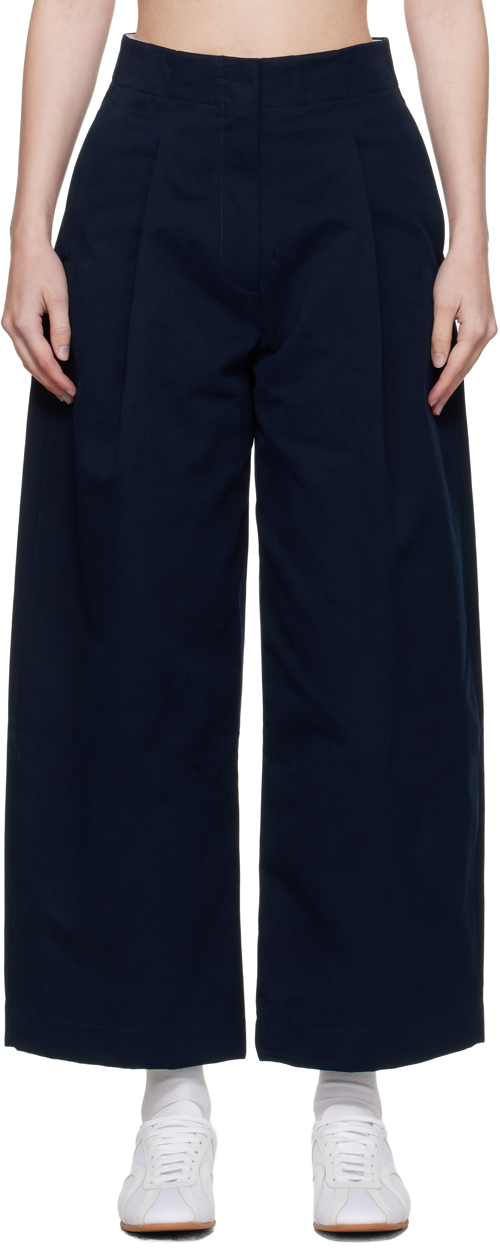 Navy Dordoni Volume Trousers by Studio Nicholson on Sale