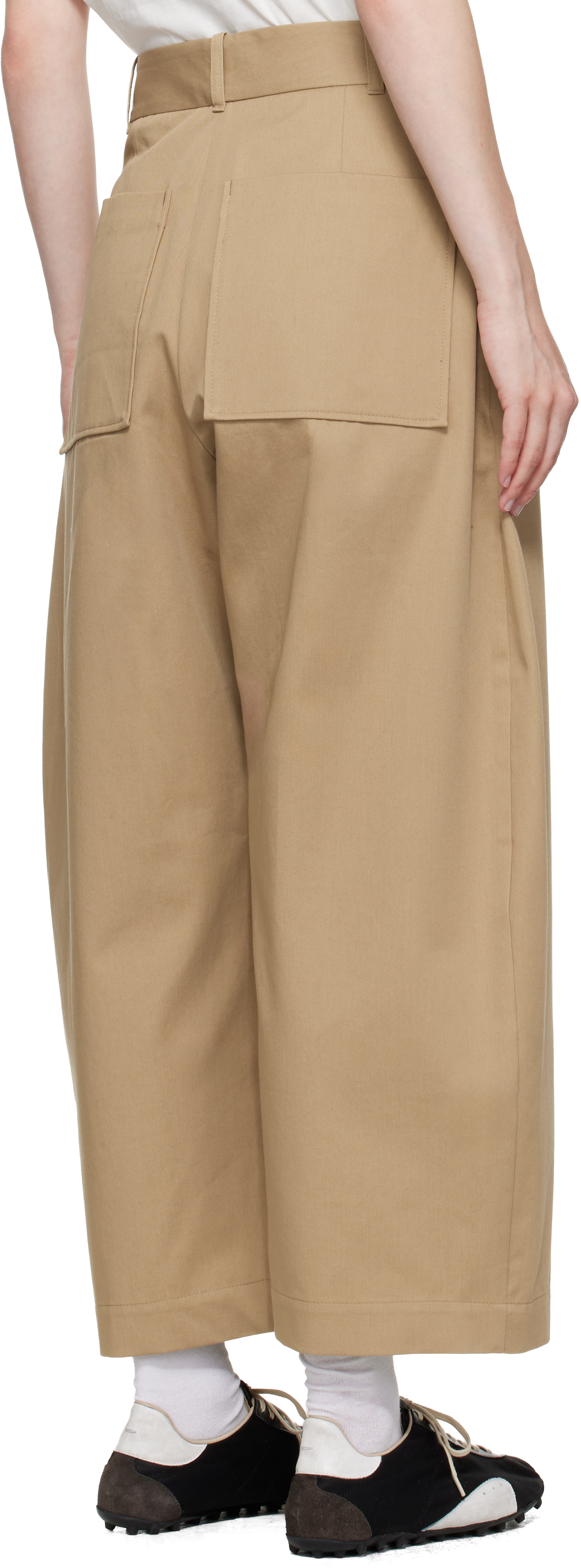 Studio Nicholson Tan Chalco Twill Trousers In Brown