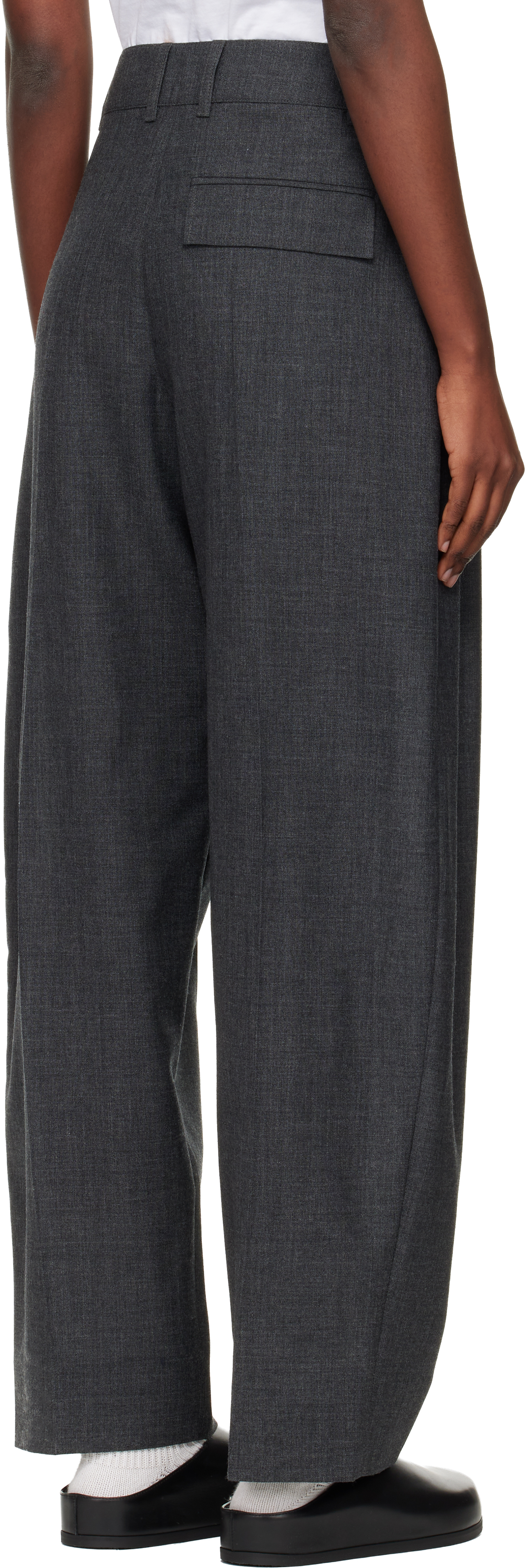 Studio Nicholson Pleated Trousers With Pockets And Loops In Black