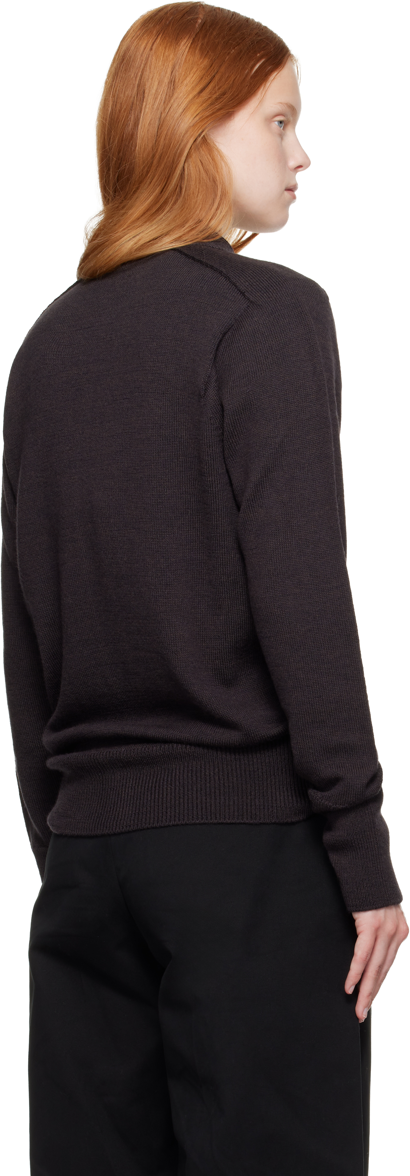 Studio Nicholson Brown Conan Cardigan In Brown