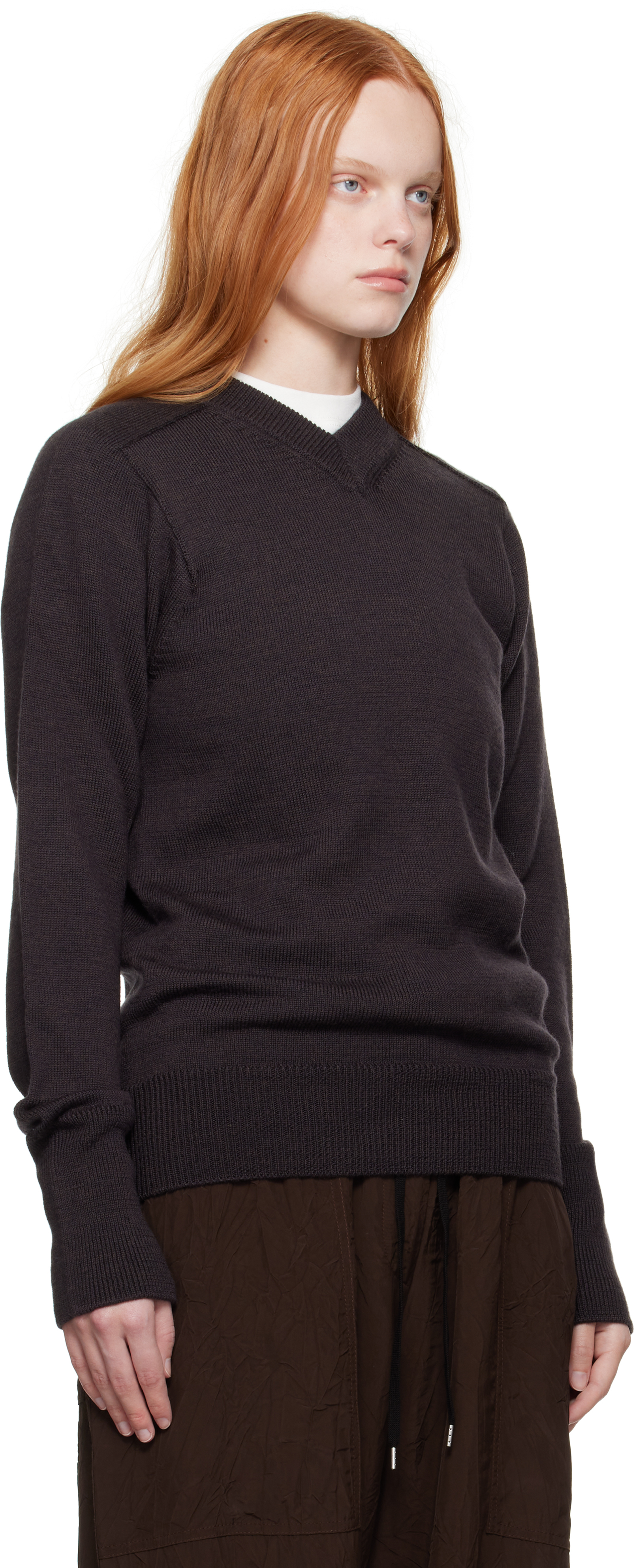 Studio Nicholson Brown Inverness Sweater In Brown