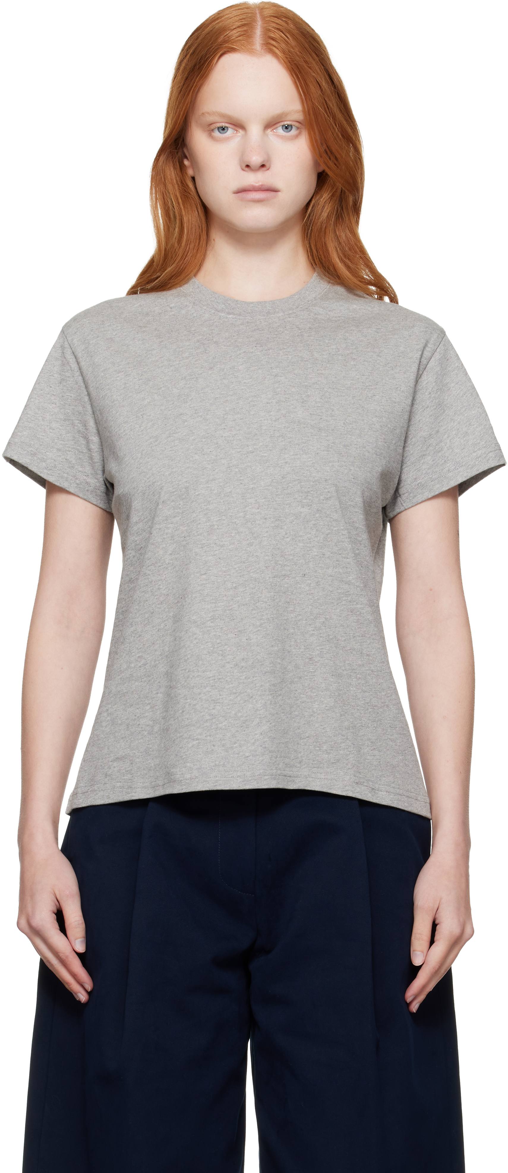 Studio Nicholson Gray Marine T-shirt In Gray