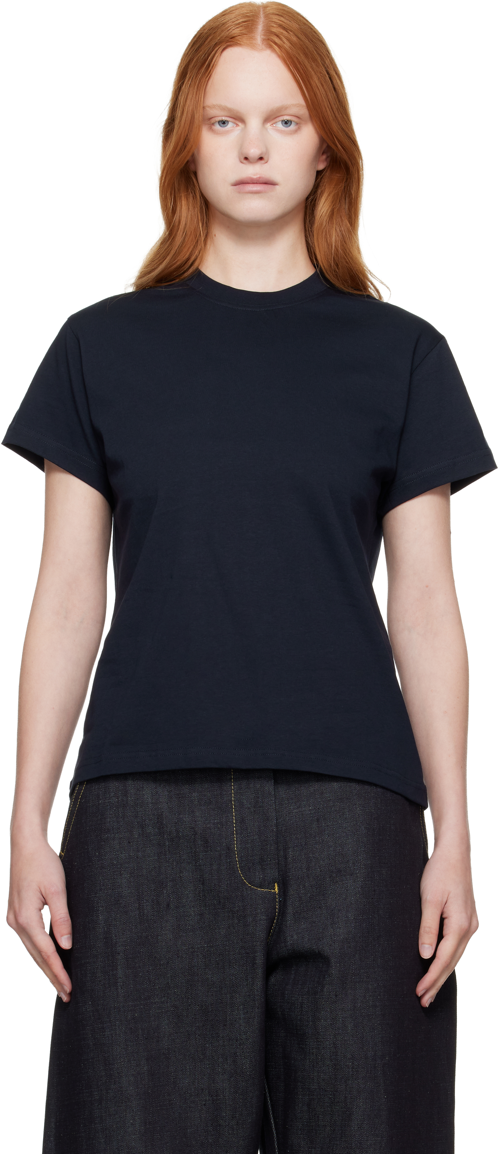Studio Nicholson Navy Marine T-shirt In Blue