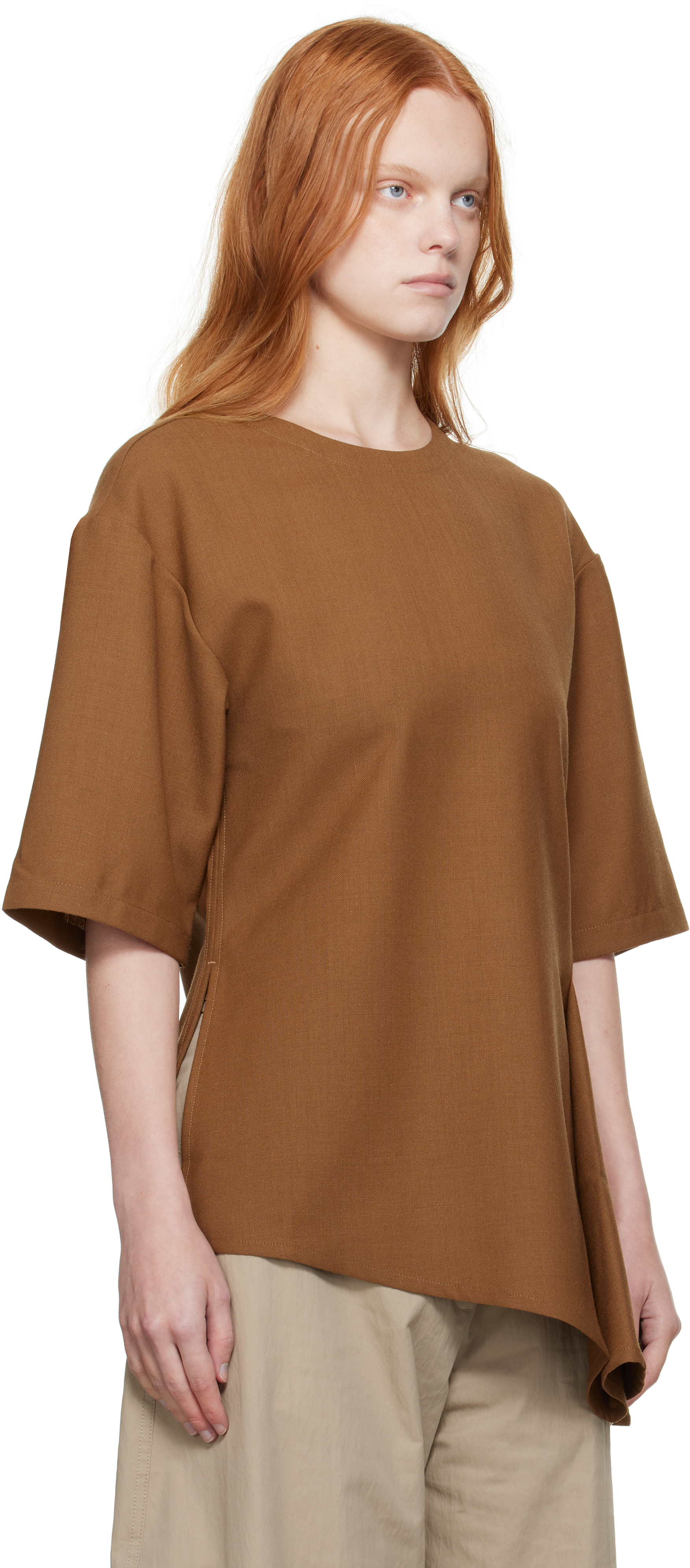 Studio Nicholson Vichy Top In Brown