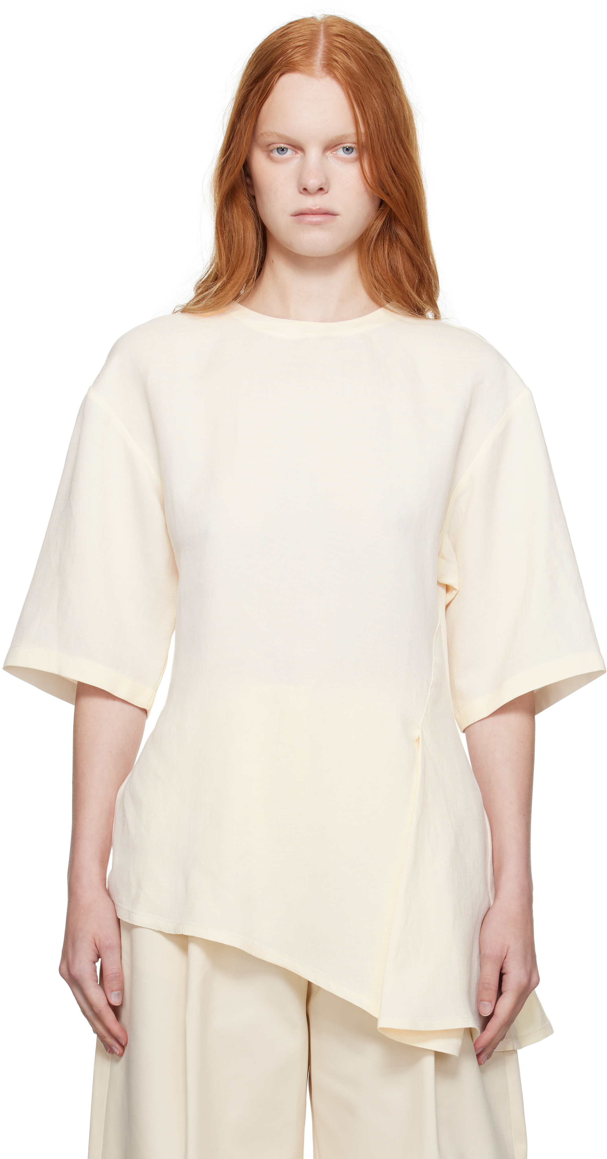 【関税込み】Studio Nicholson オフホワイト Vichy トップス Studio Nicholson: Off-White Vichy Top | SSENSE