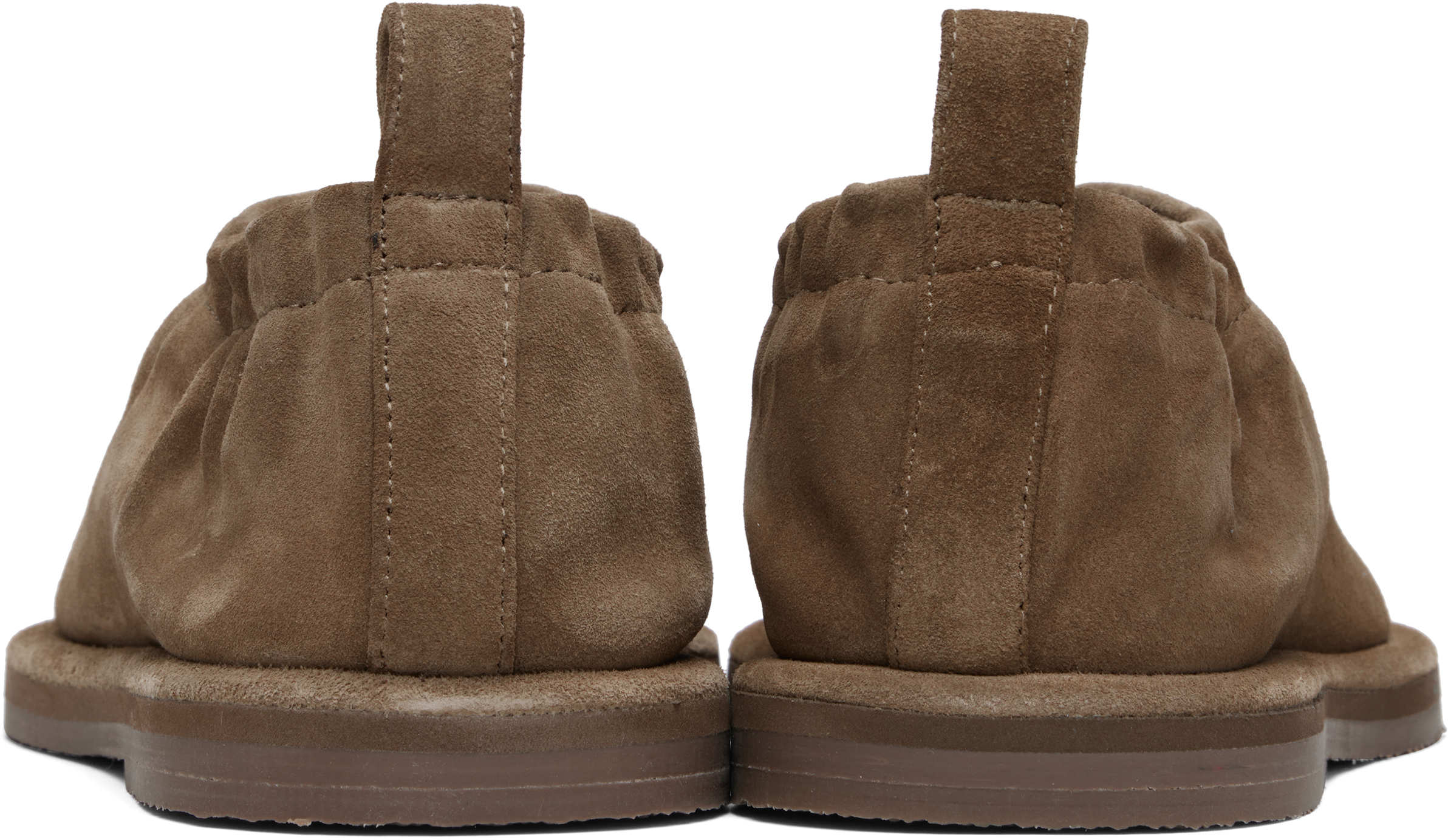 Studio Nicholson Taupe Korine Suede Loafers In Brown