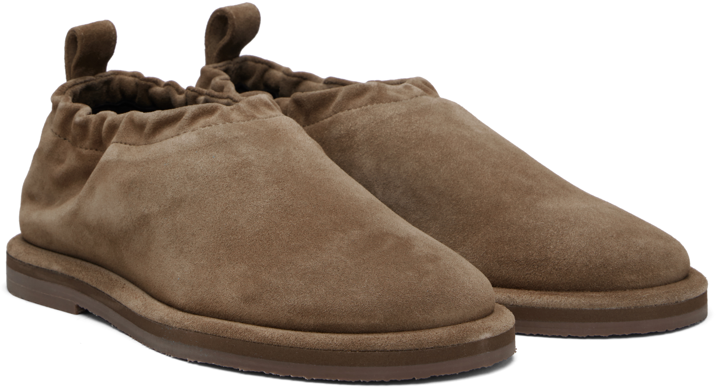 Studio Nicholson Taupe Korine Suede Loafers In Brown