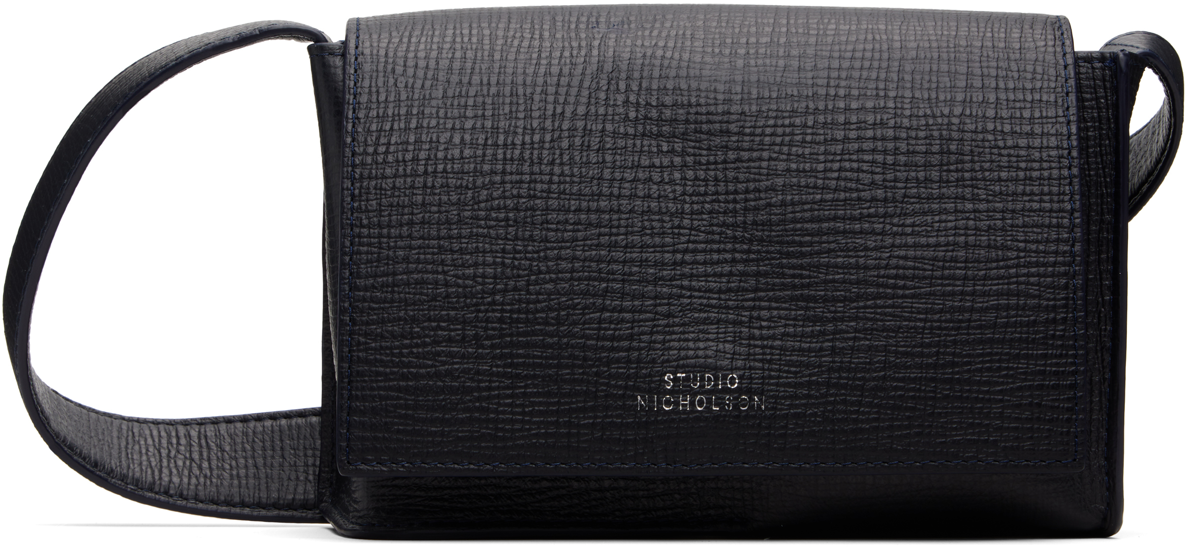 Studio Nicholson Navy Meshi Mini Leather Bag In Blue