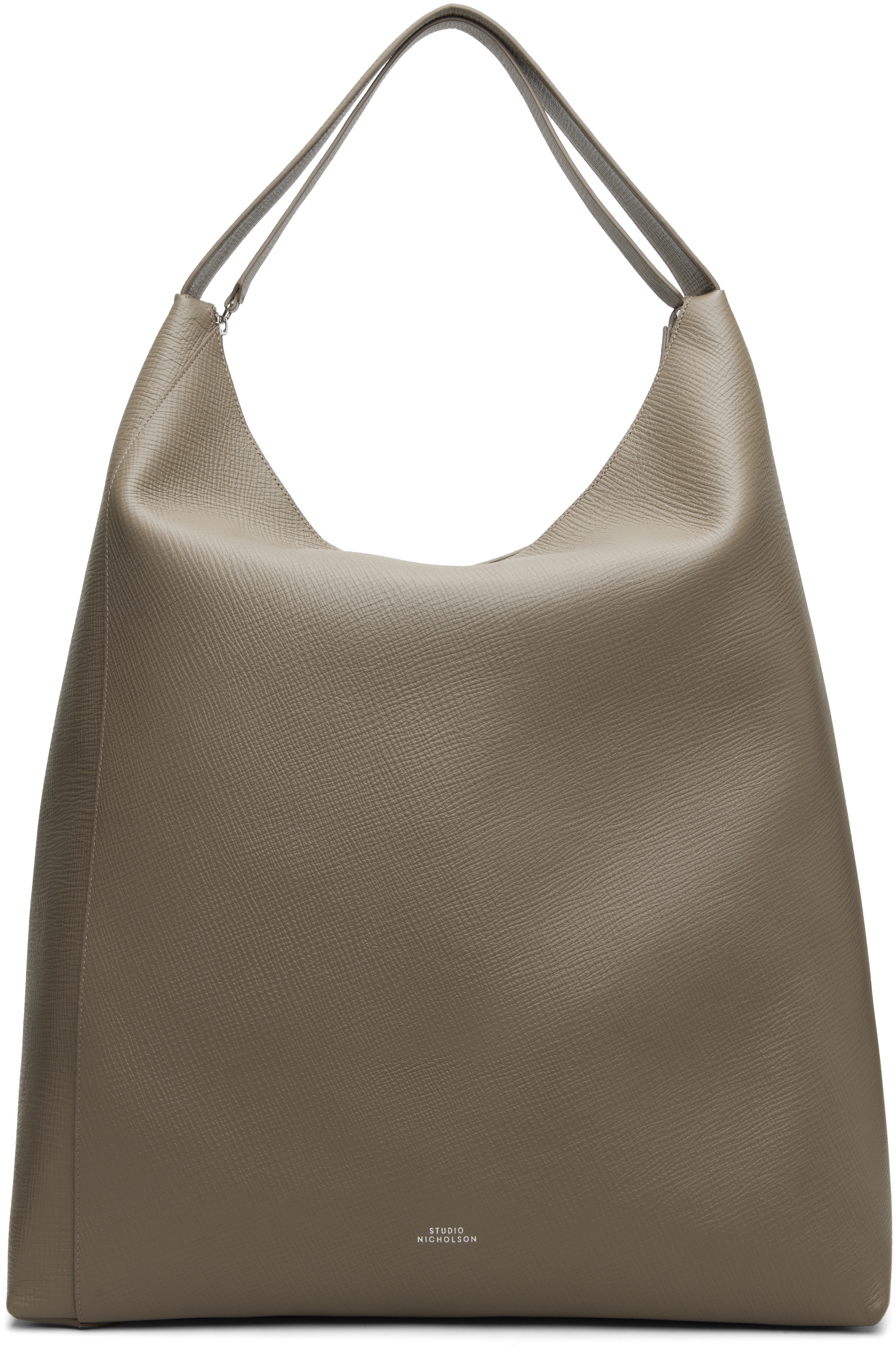 Studio Nicholson Taupe Type 2 Leather Tote In Gray
