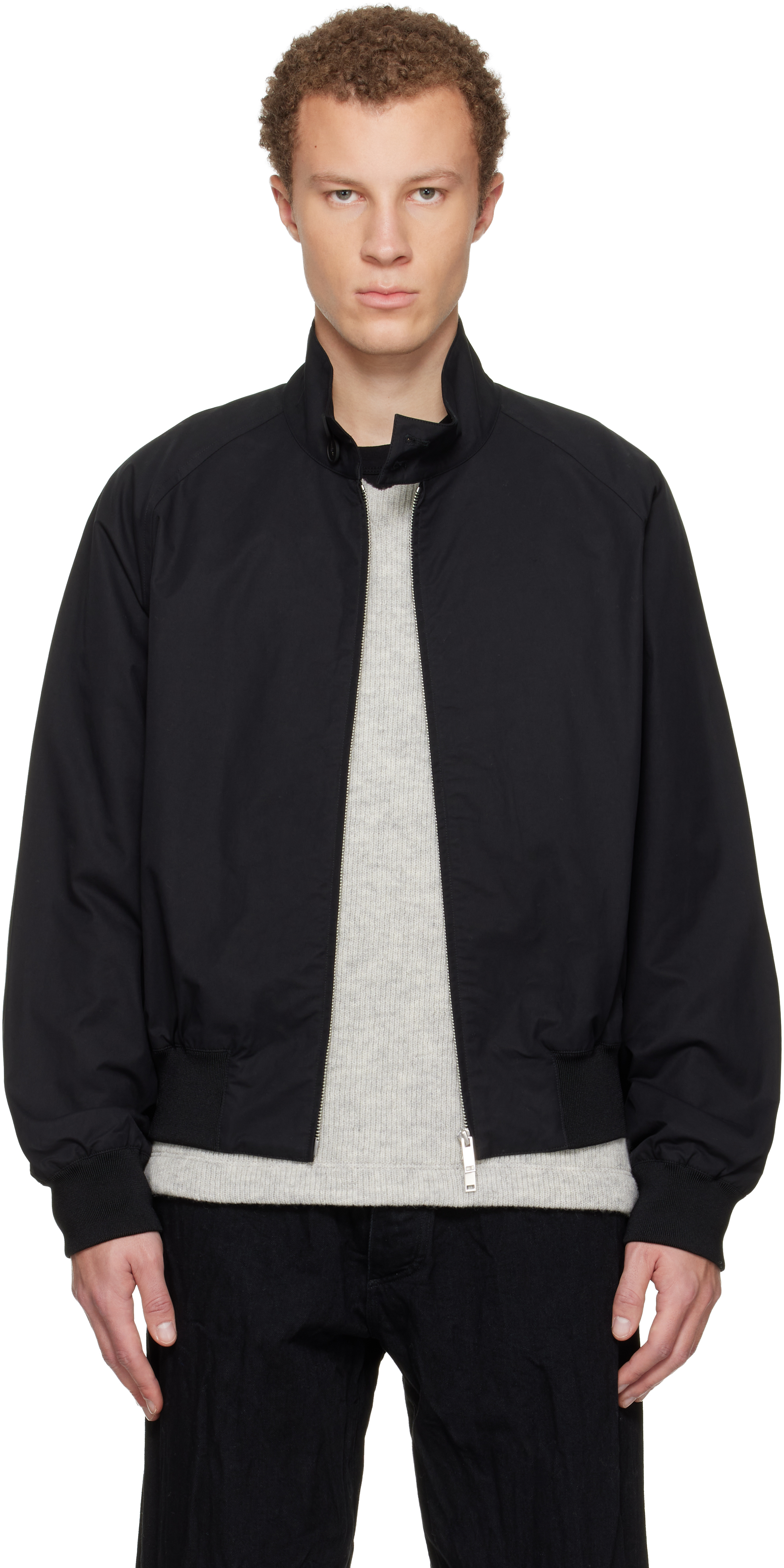 Black Over Bomber Jacket by Studio Nicholson on Sale