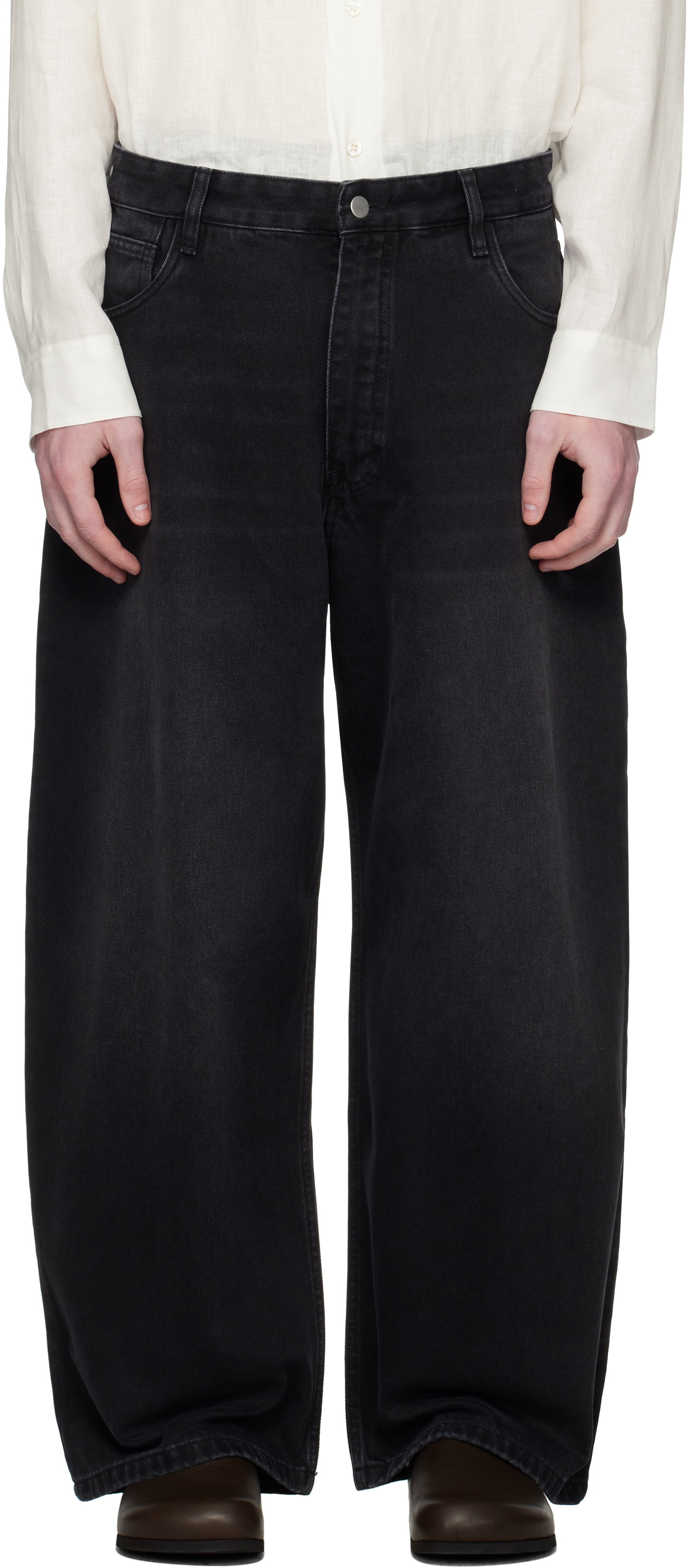 Studio Nicholson: Black Paolo Jeans | SSENSE