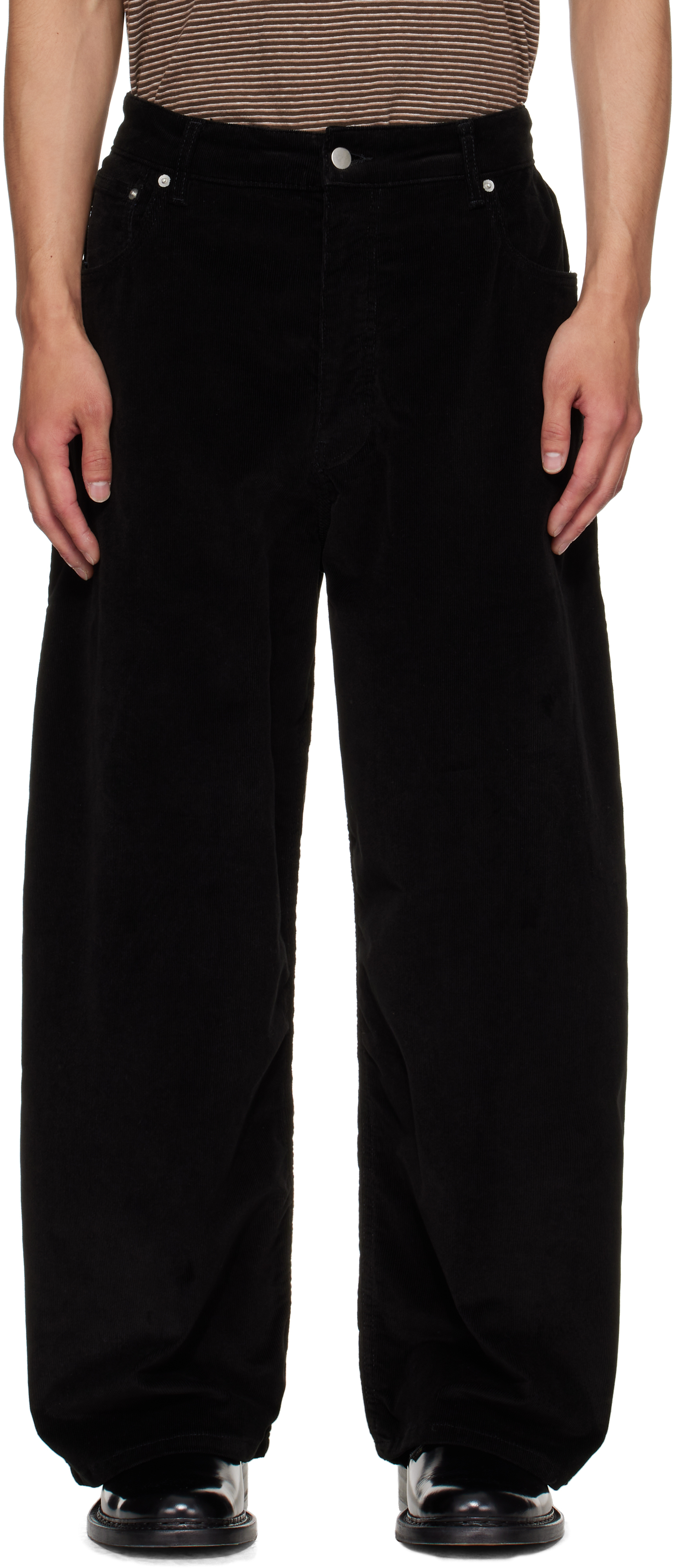 【関税込み】Studio Nicholson ブラック Sperro トラウザーズ Sperro Pant in Black | Classic Wide-Leg Trousers | Relaxed