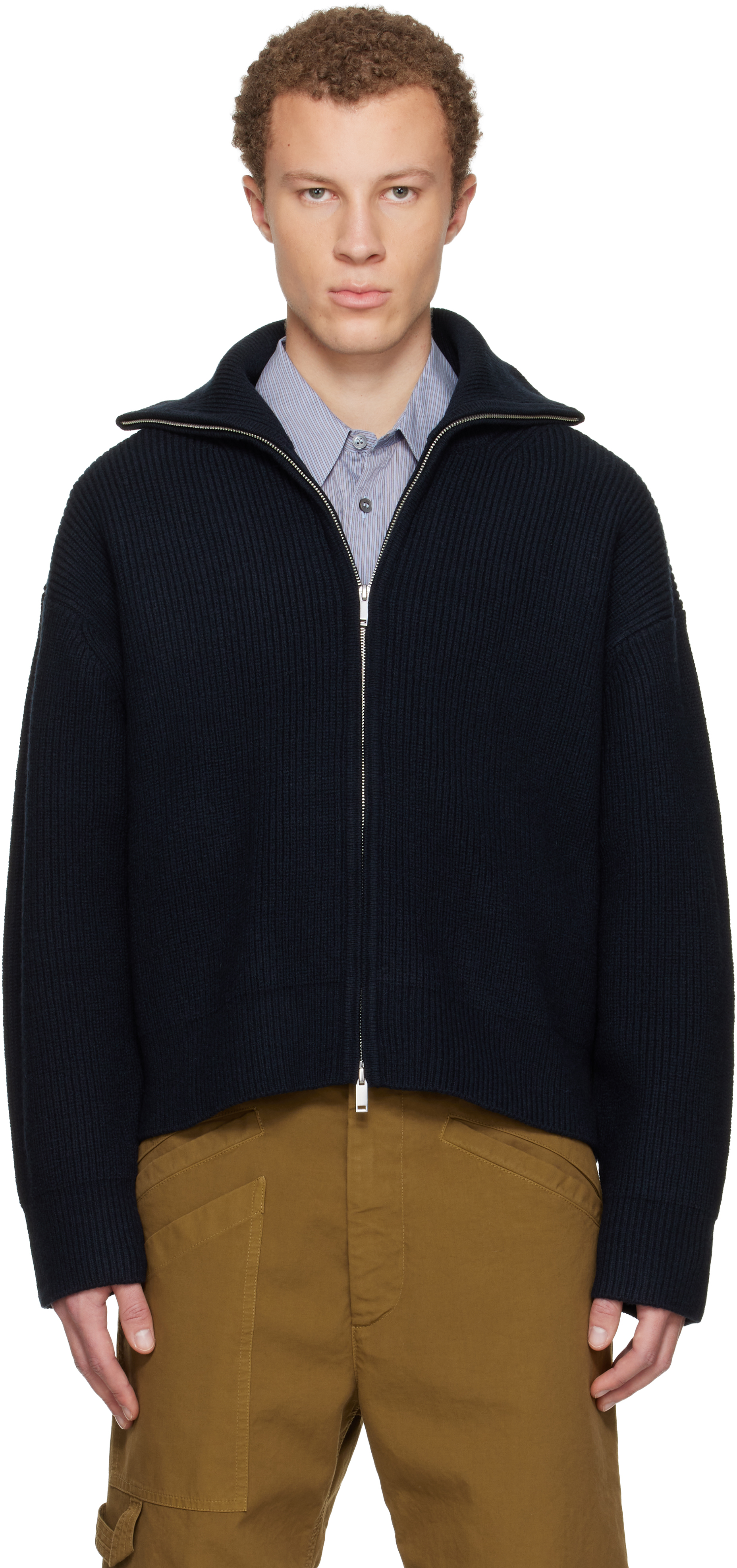 Studio Nicholsonのネイビー Sandos ニット セーターがセール中